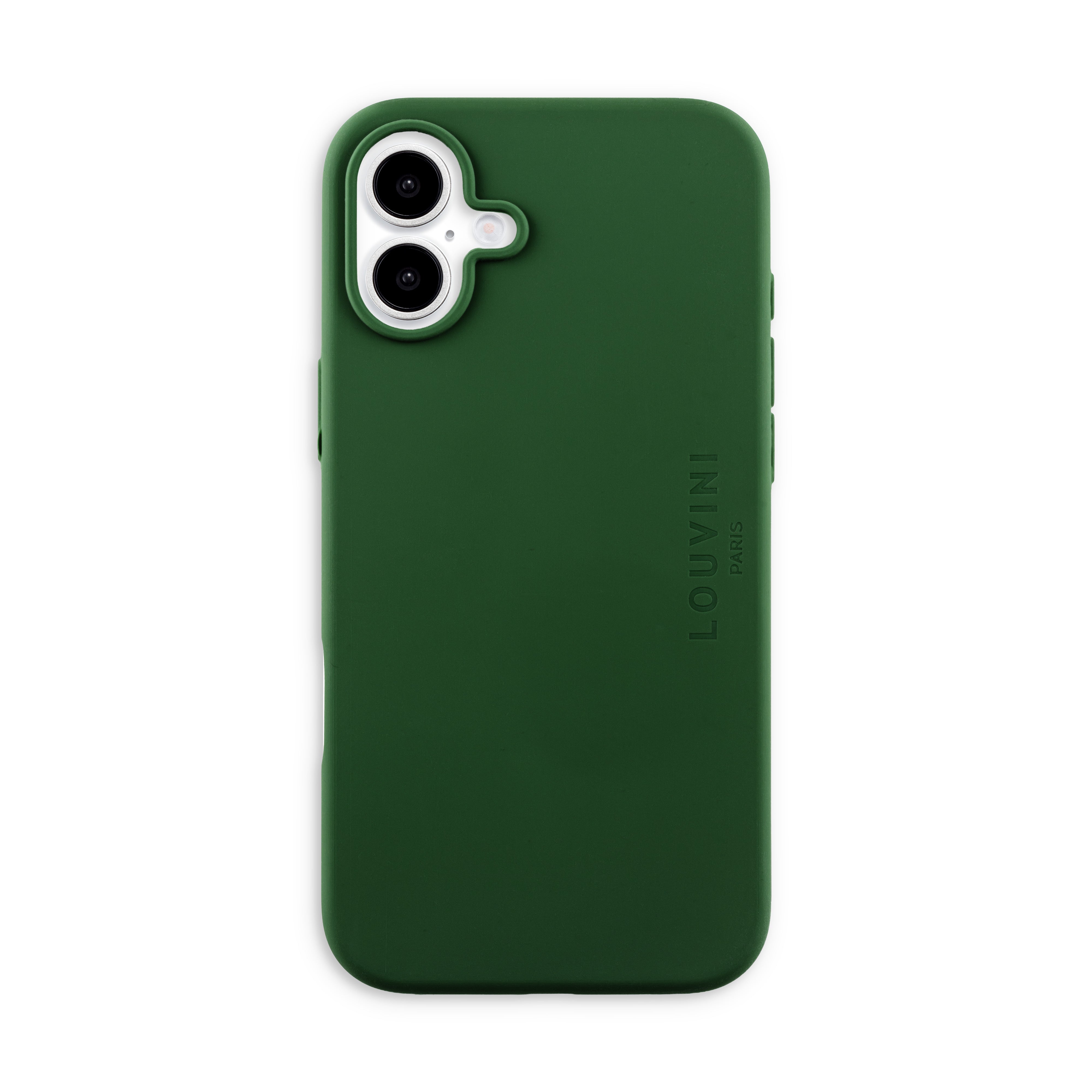 Coque iPhone MagSafe silicone LEO - Olive