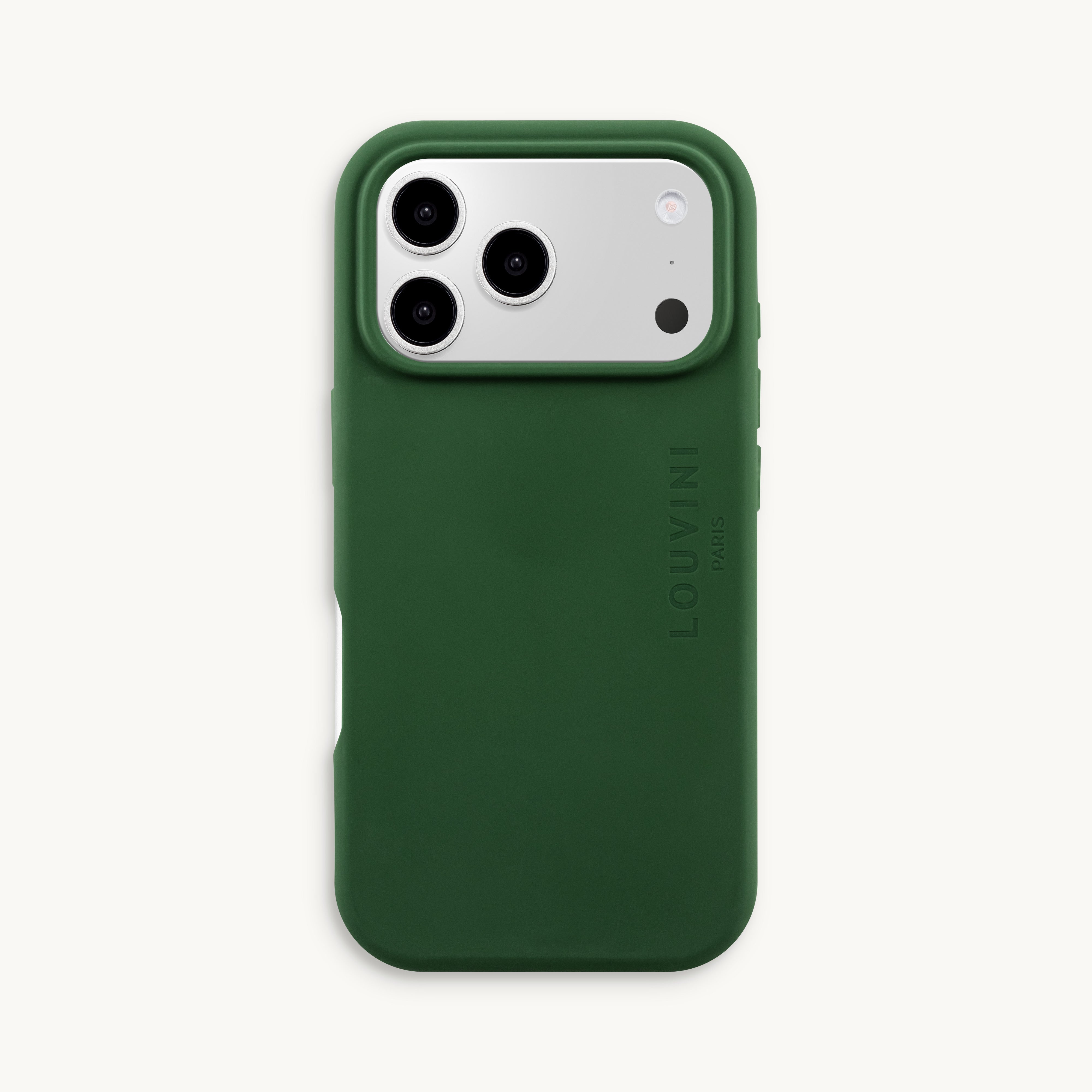 Coque iPhone MagSafe silicone LEO - Olive