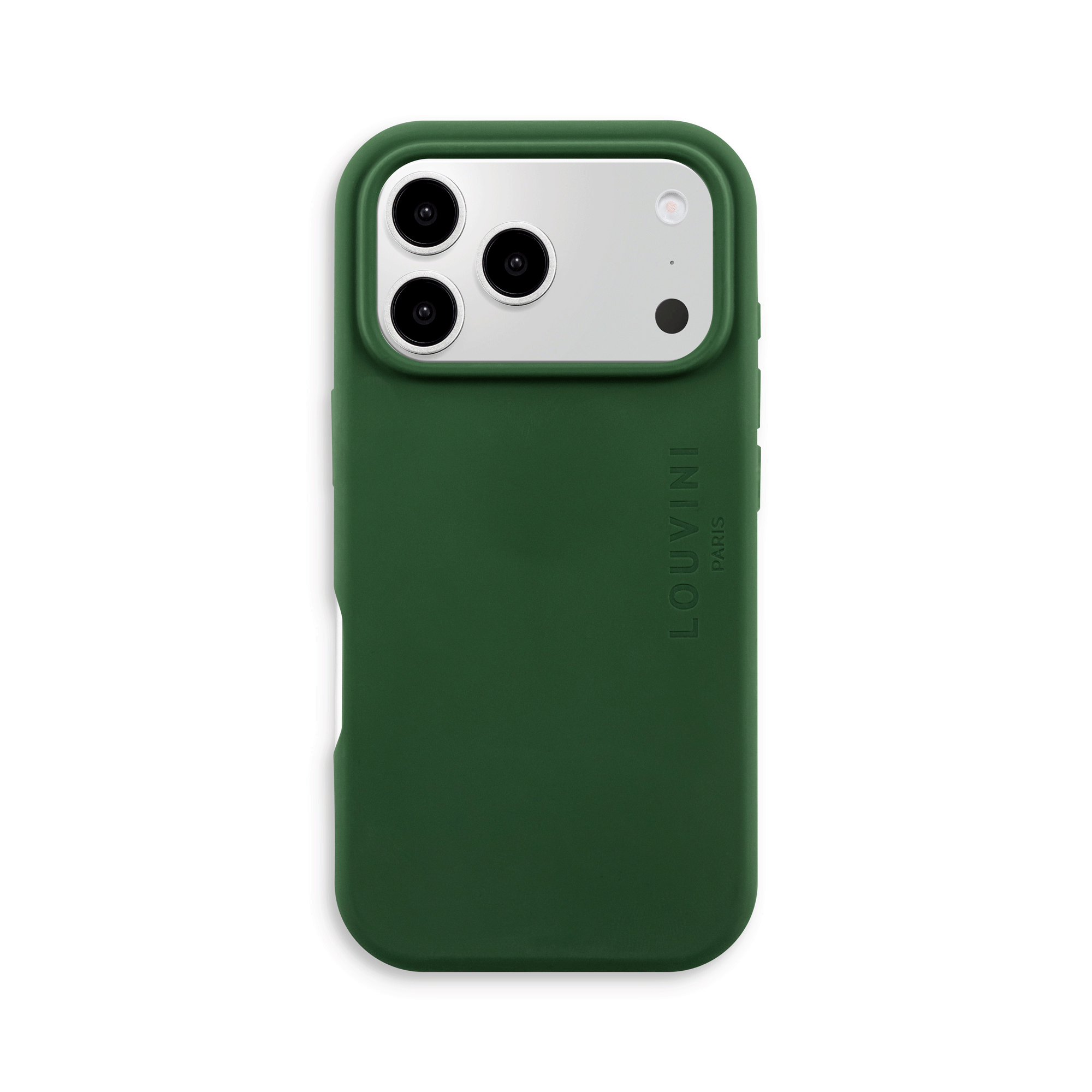 Coque iPhone MagSafe silicone LEO - Olive