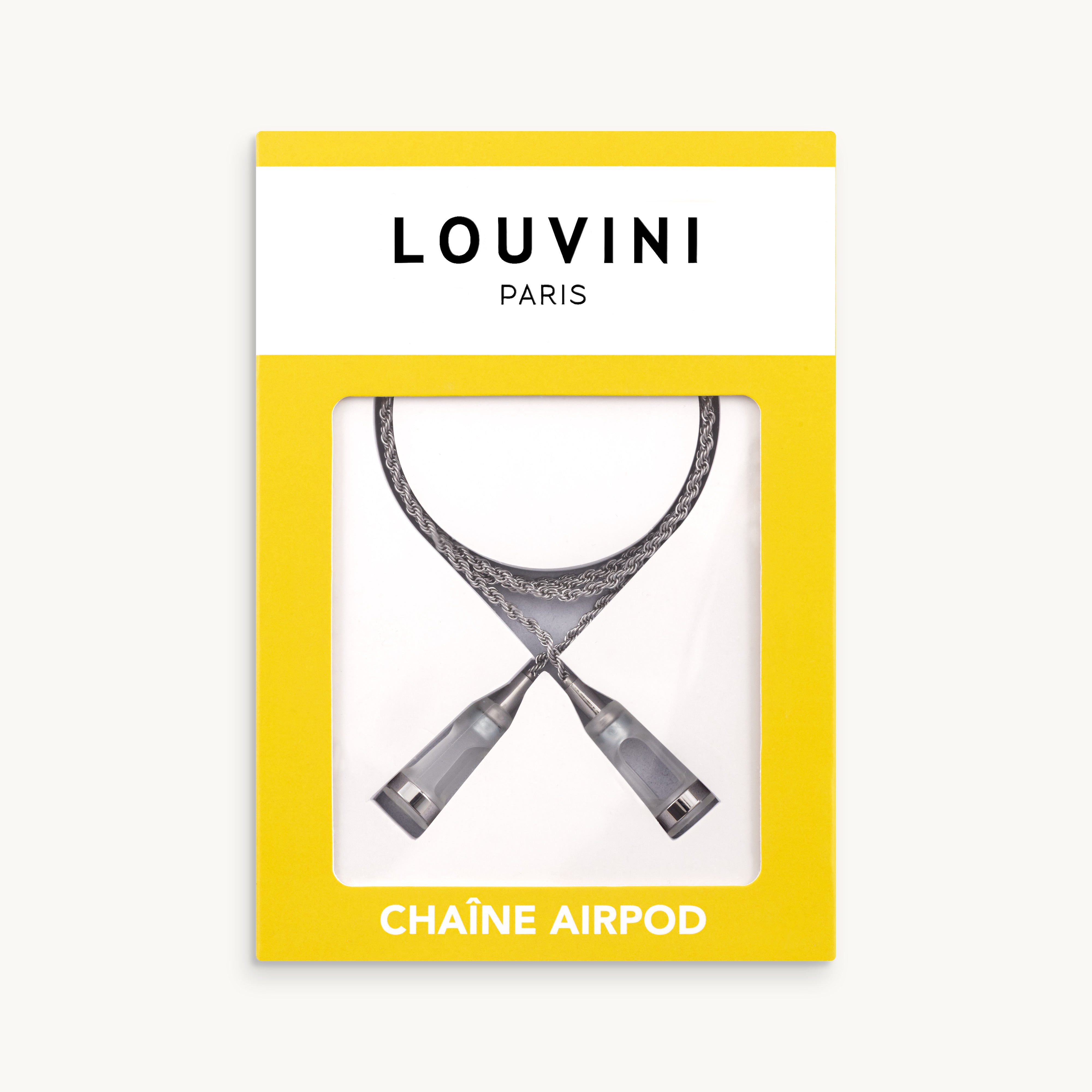 Chaîne argent pour AirPods avec finitions argenté