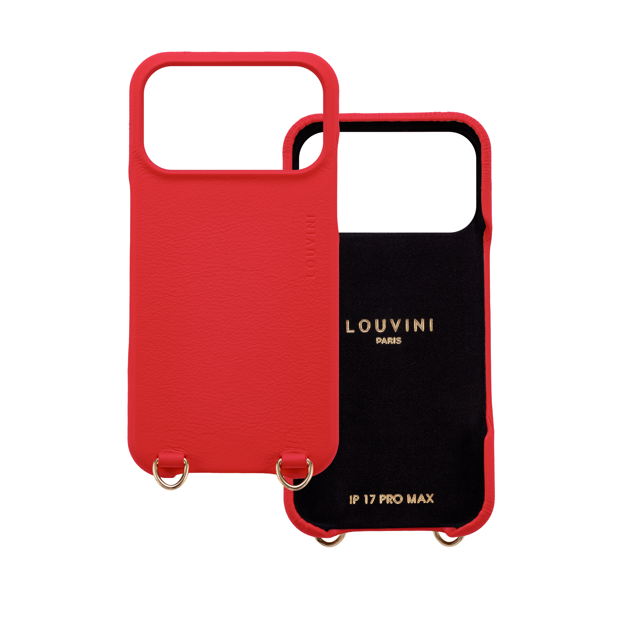 Coque iPhone MagSafe cuir avec anneaux MAX - Rouge