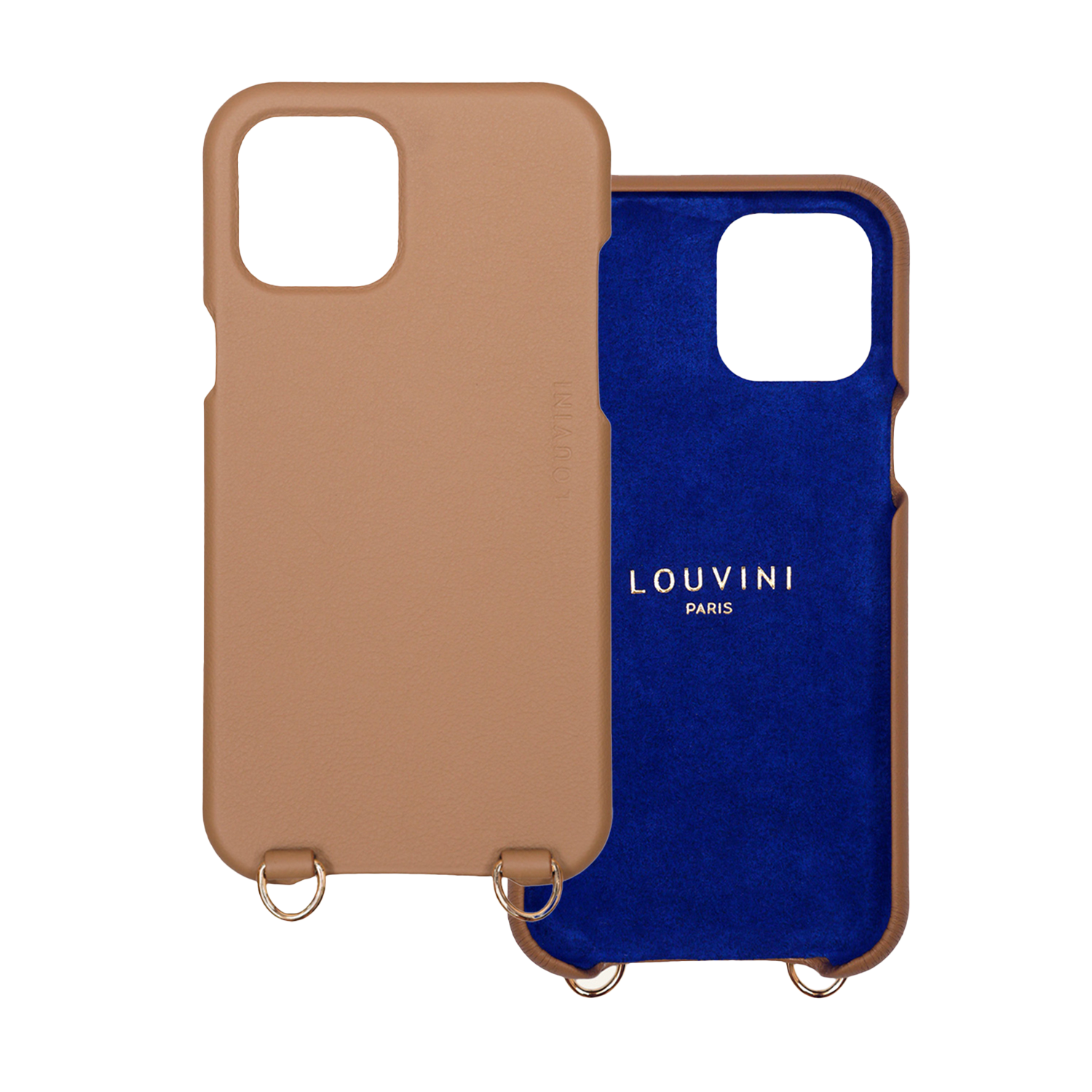 Coque iPhone MagSafe cuir avec anneaux MAX camel