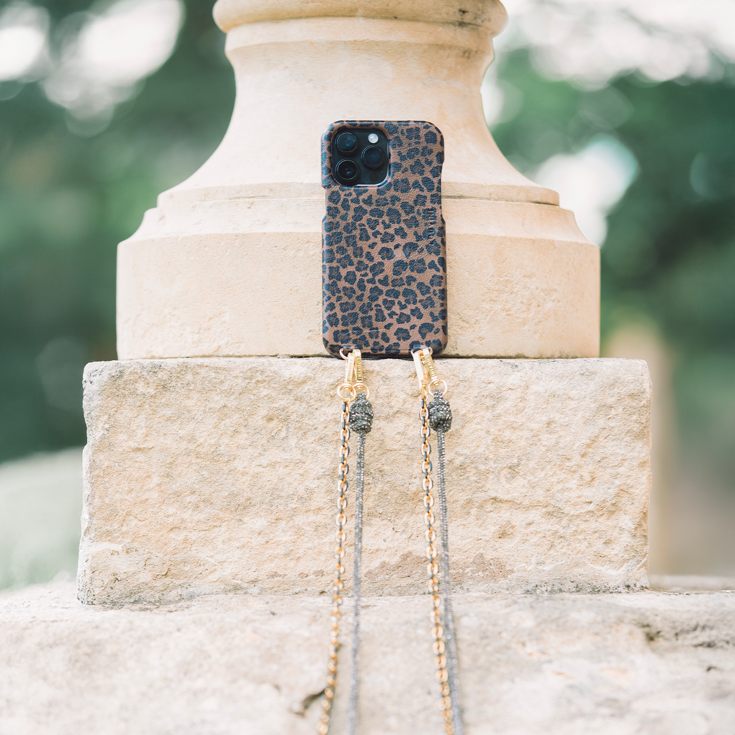 ensemble coque pour téléphone léopard avec bandoulière