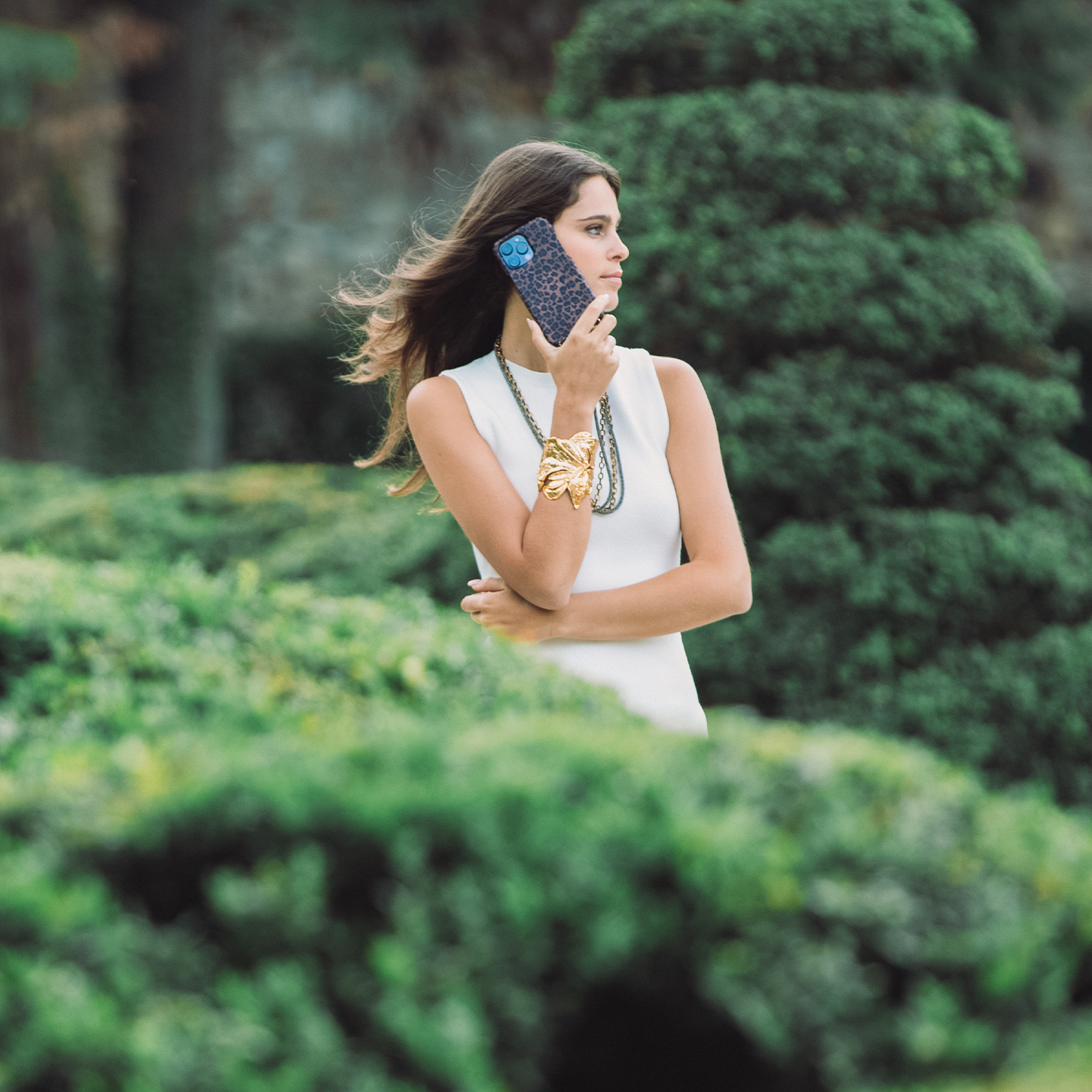 Coque iPhone MagSafe cuir avec anneaux MAX - Léopard