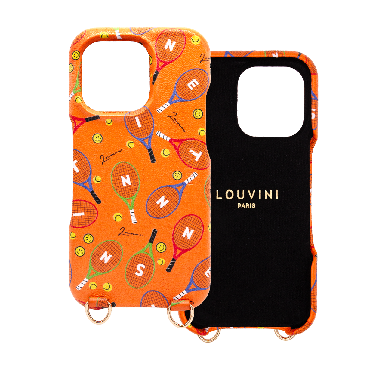 Coque de téléphone iPhone en cuir avec MagSafe et anneaux , édition limitée - tennis