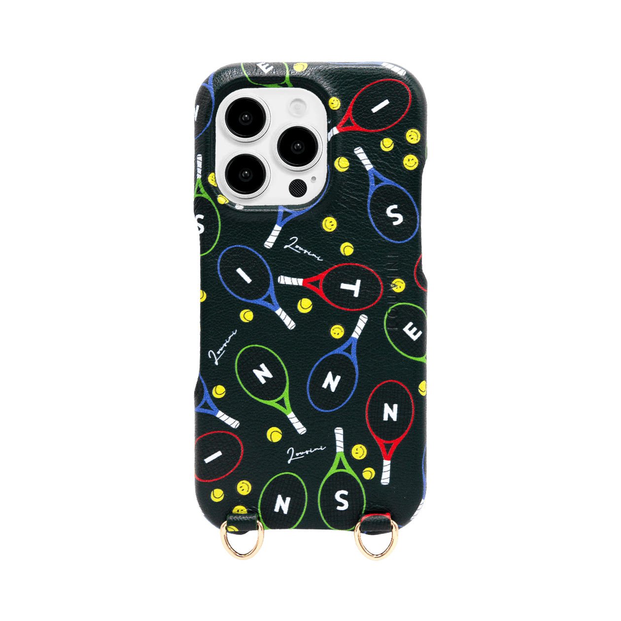 Coque iPhone MagSafe cuir avec anneaux MAX Tennis - Vert