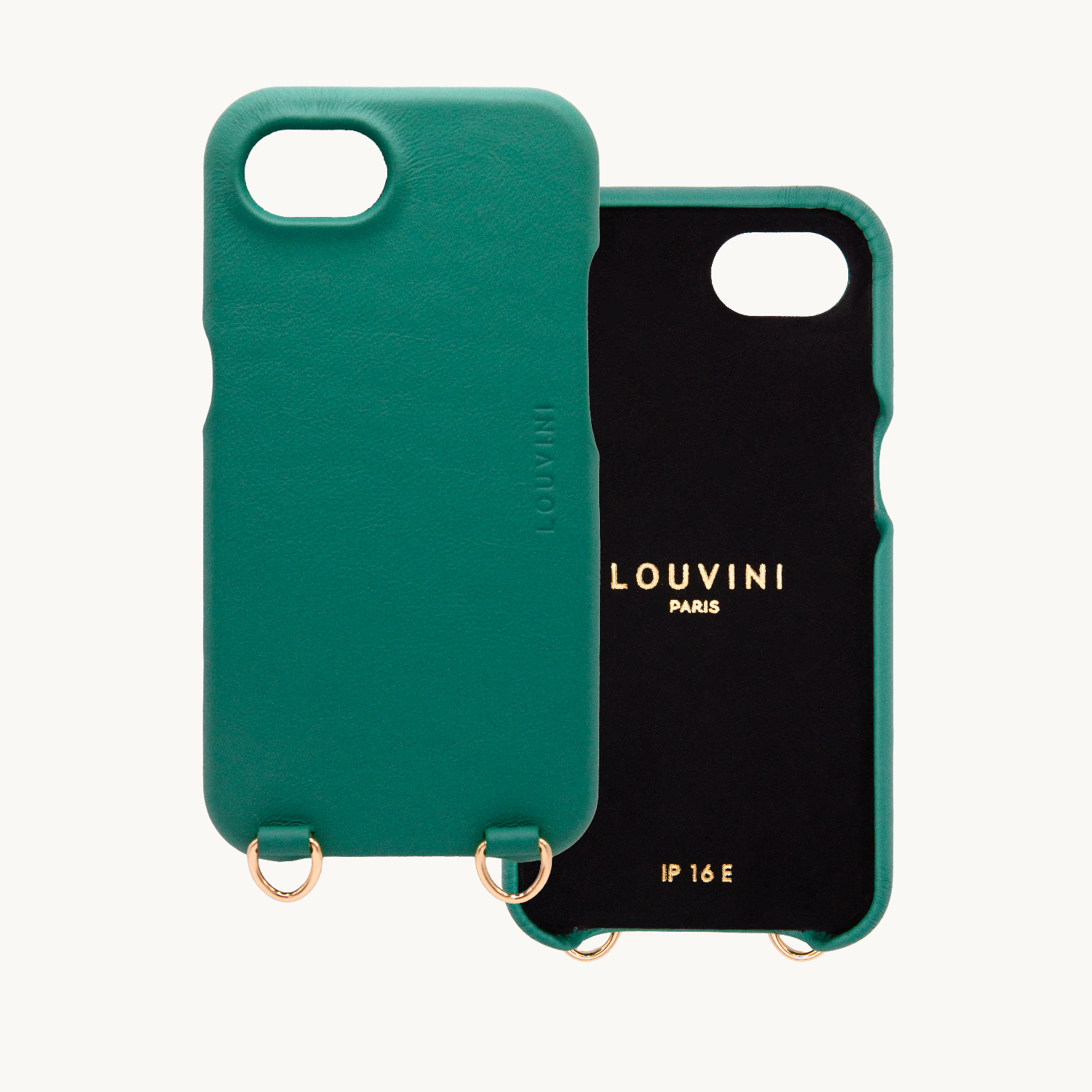 Coque iPhone MagSafe cuir avec anneaux MAX - Emeraude