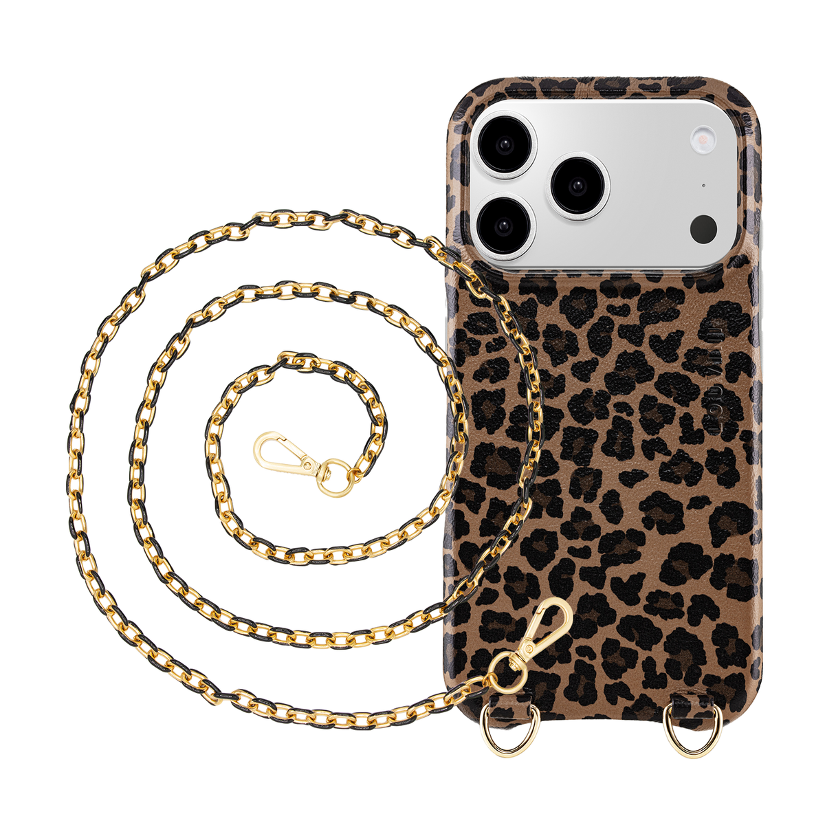 Coque iPhone MagSafe MAX Léopard & Chaîne MIA Noir