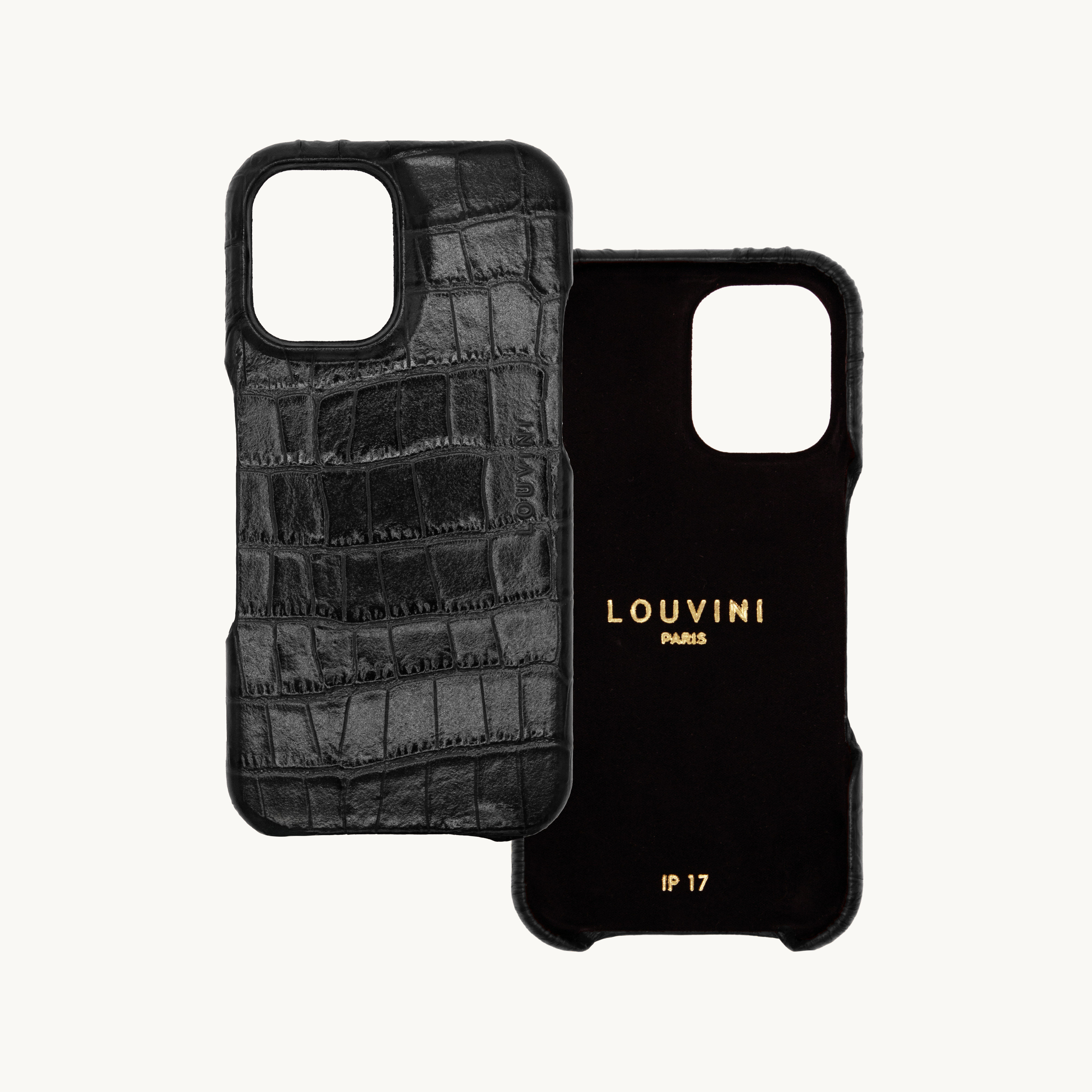Coque iPhone MagSafe cuir MAX - Crocodile Noir