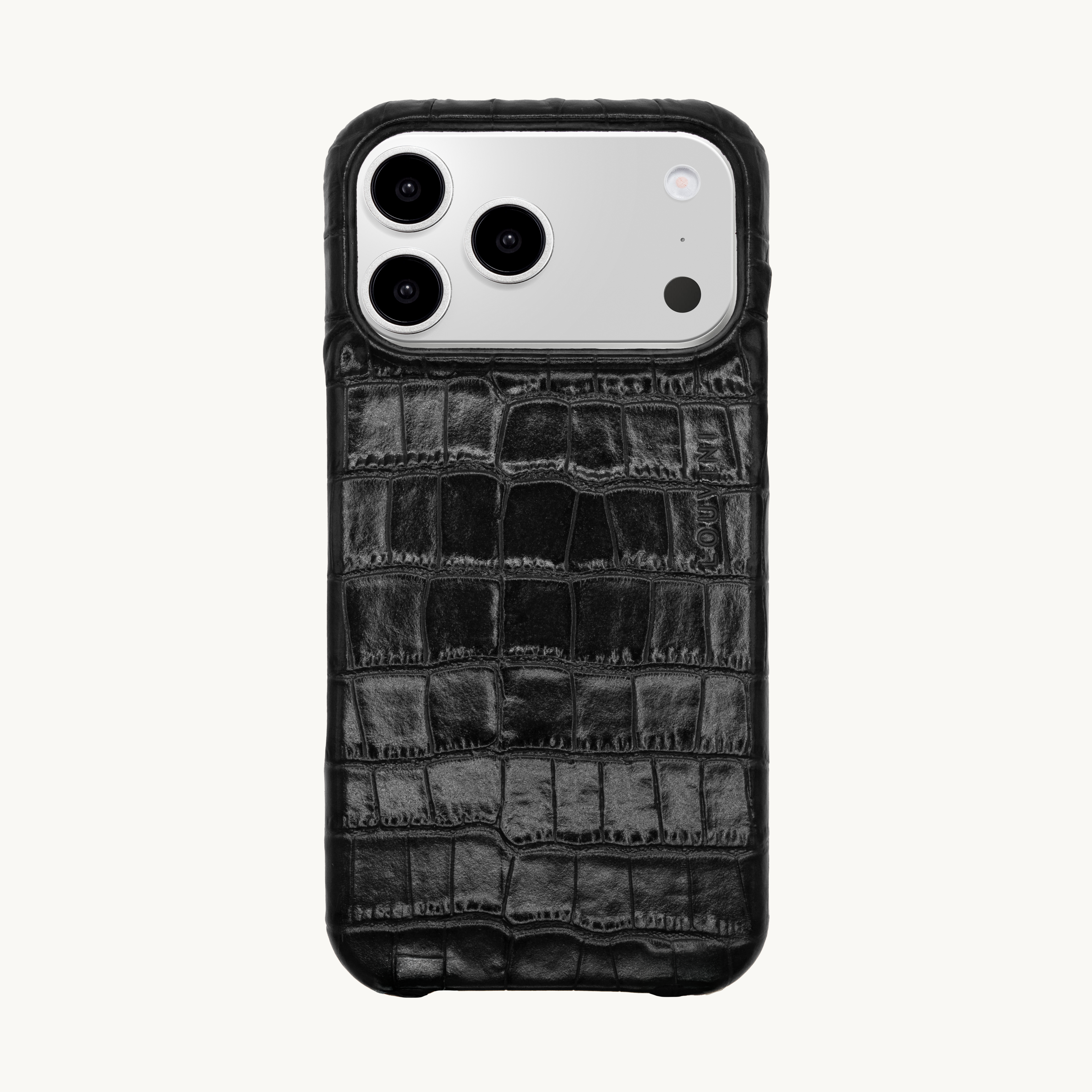 Coque iPhone MagSafe cuir MAX - Crocodile Noir