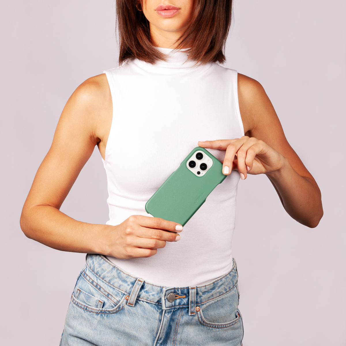 Coque iPhone MagSafe cuir MAX - Emeraude