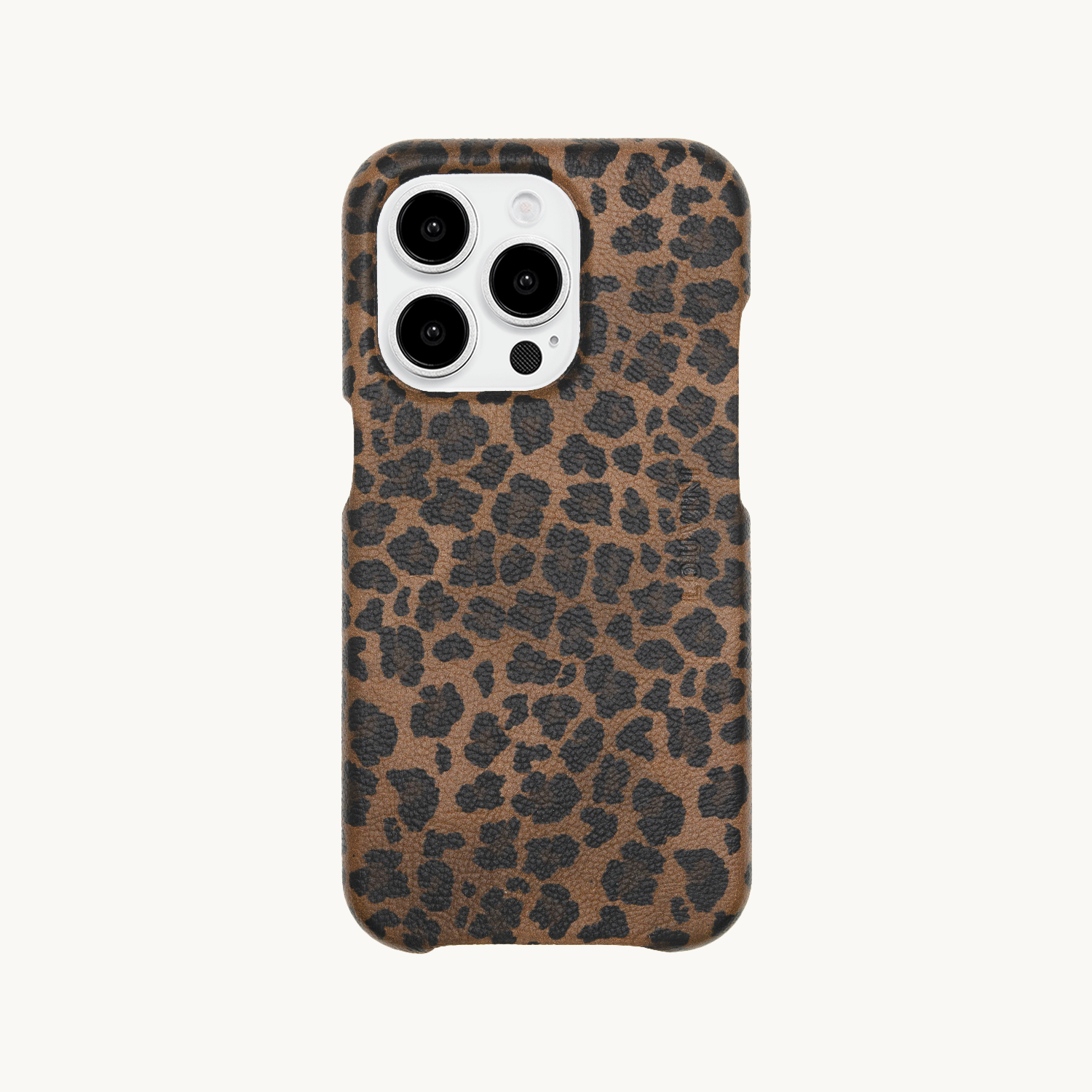 coque de téléphone avec MagSafe en cuir léopard