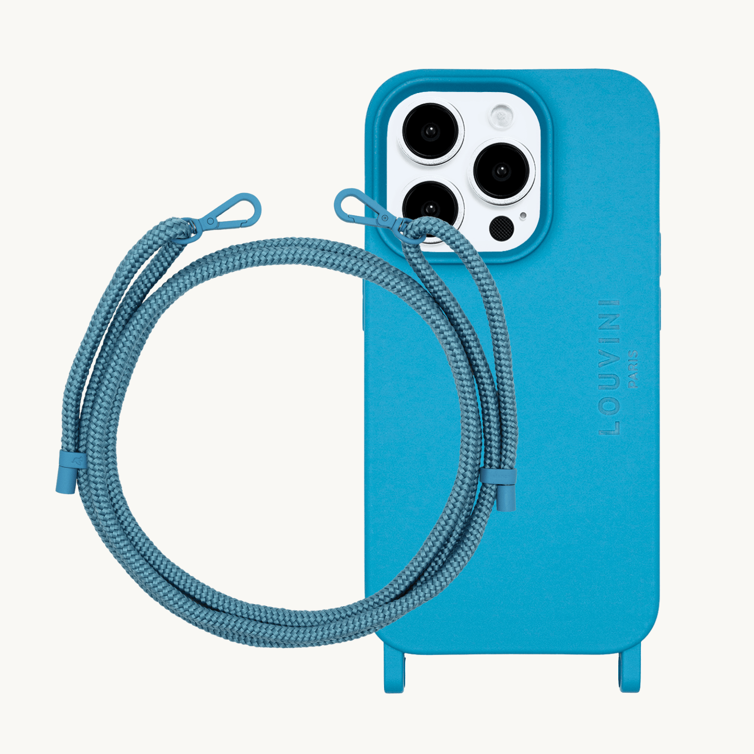 Coque iPhone MILO MagSafe Bleu & cordon SAM Bleu