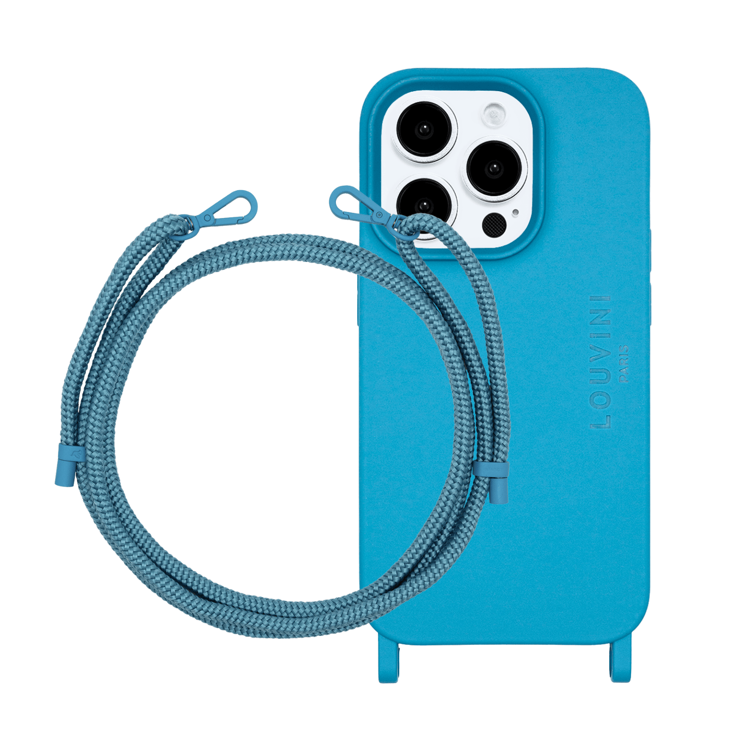 Coque iPhone MILO MagSafe Bleu & cordon SAM Bleu