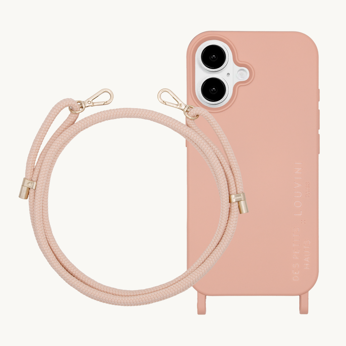 Coque iPhone MagSafe MILO x Des Petits Hauts Rose & Cordon TESSA Rose poudré