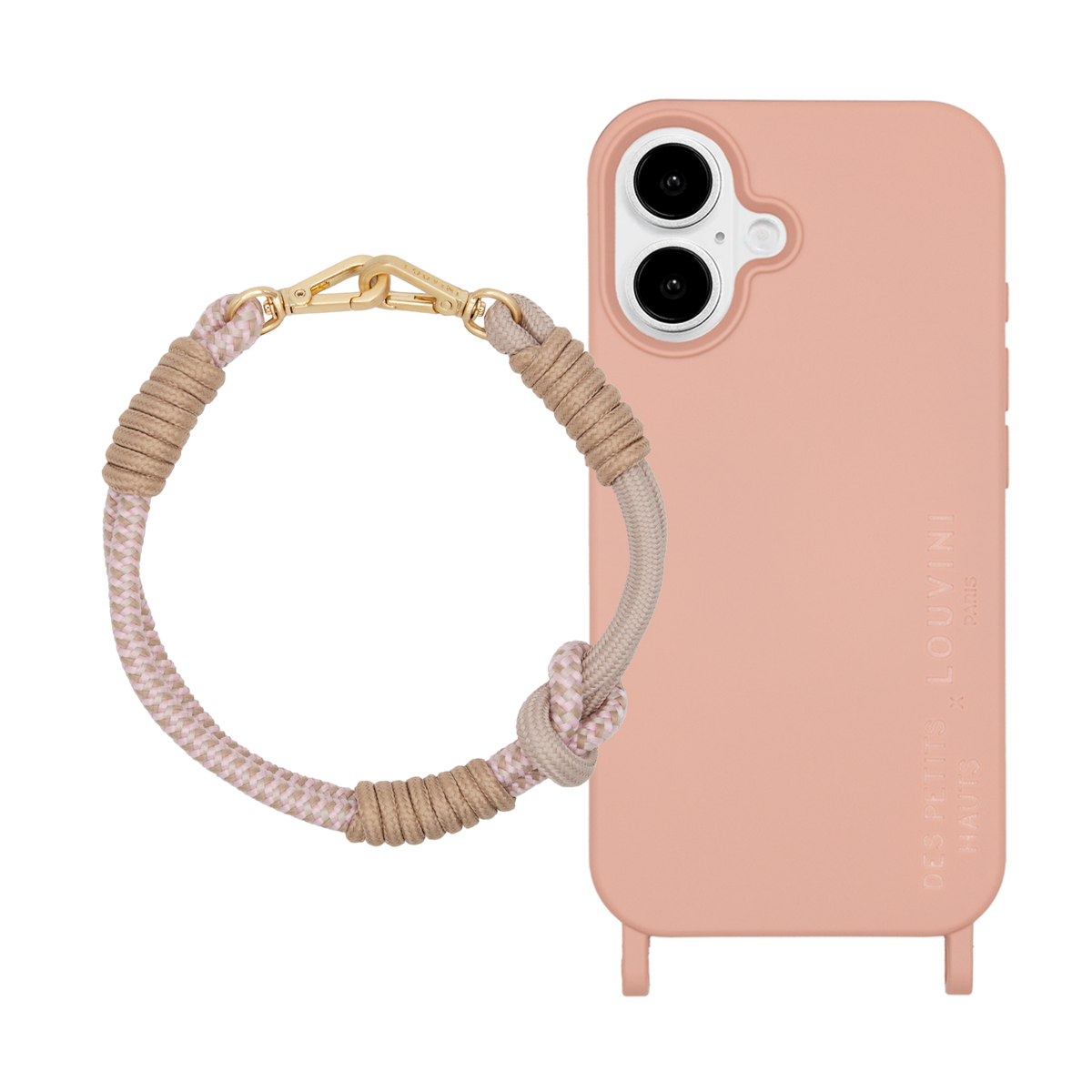 Coque iPhone MagSafe MILO x Des Petits Hauts Rose & Bracelet PETIT TESSA Rose Taupe