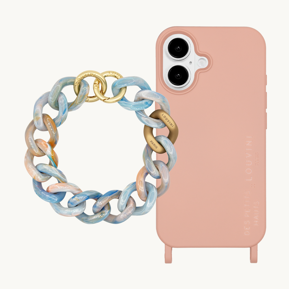 Coque iPhone MagSafe MILO x Des Petits Hauts Rose & Bracelet PETIT ZOE Guimauve