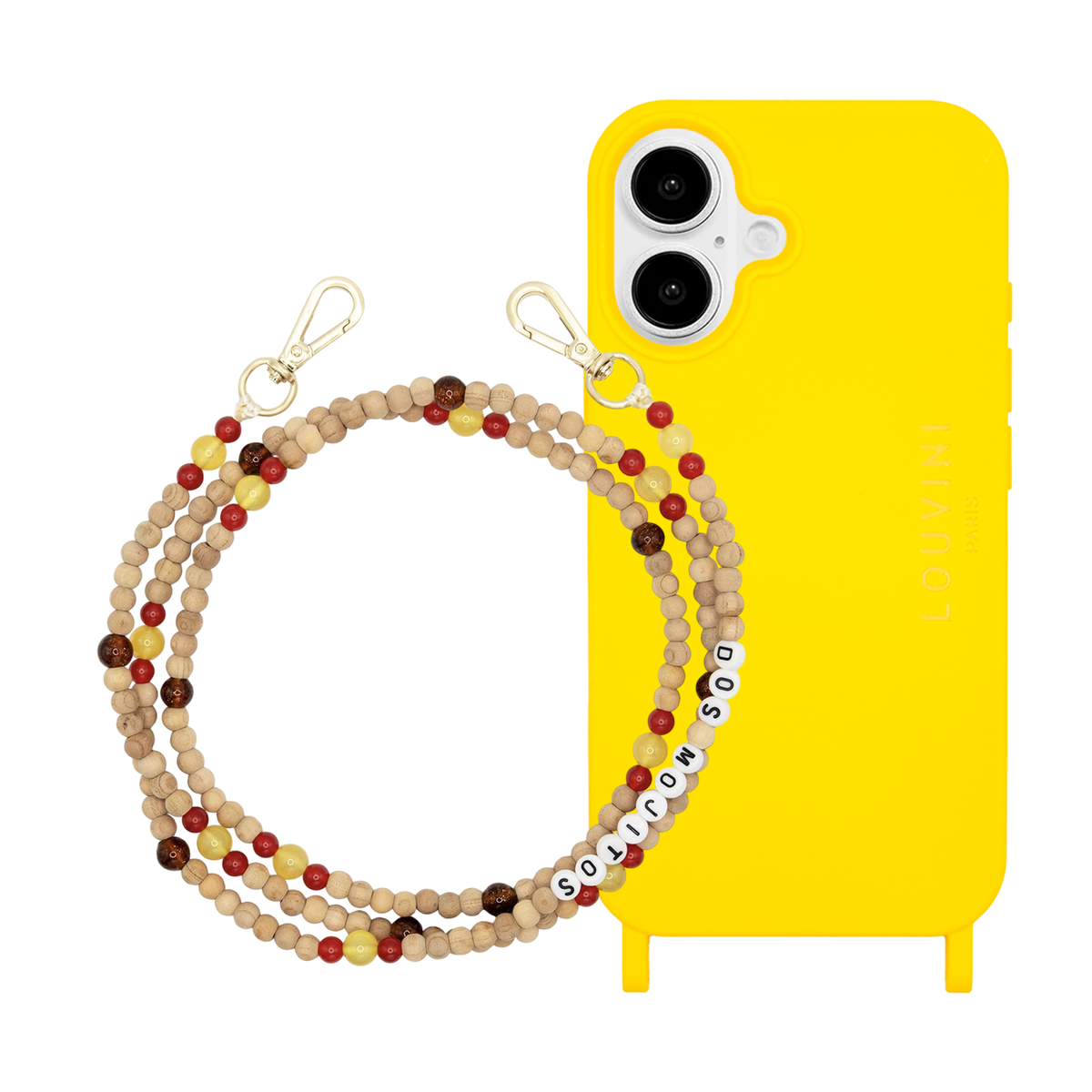 Coque iPhone MILO Jaune & Chaîne ARIELLE Dos Mojitos