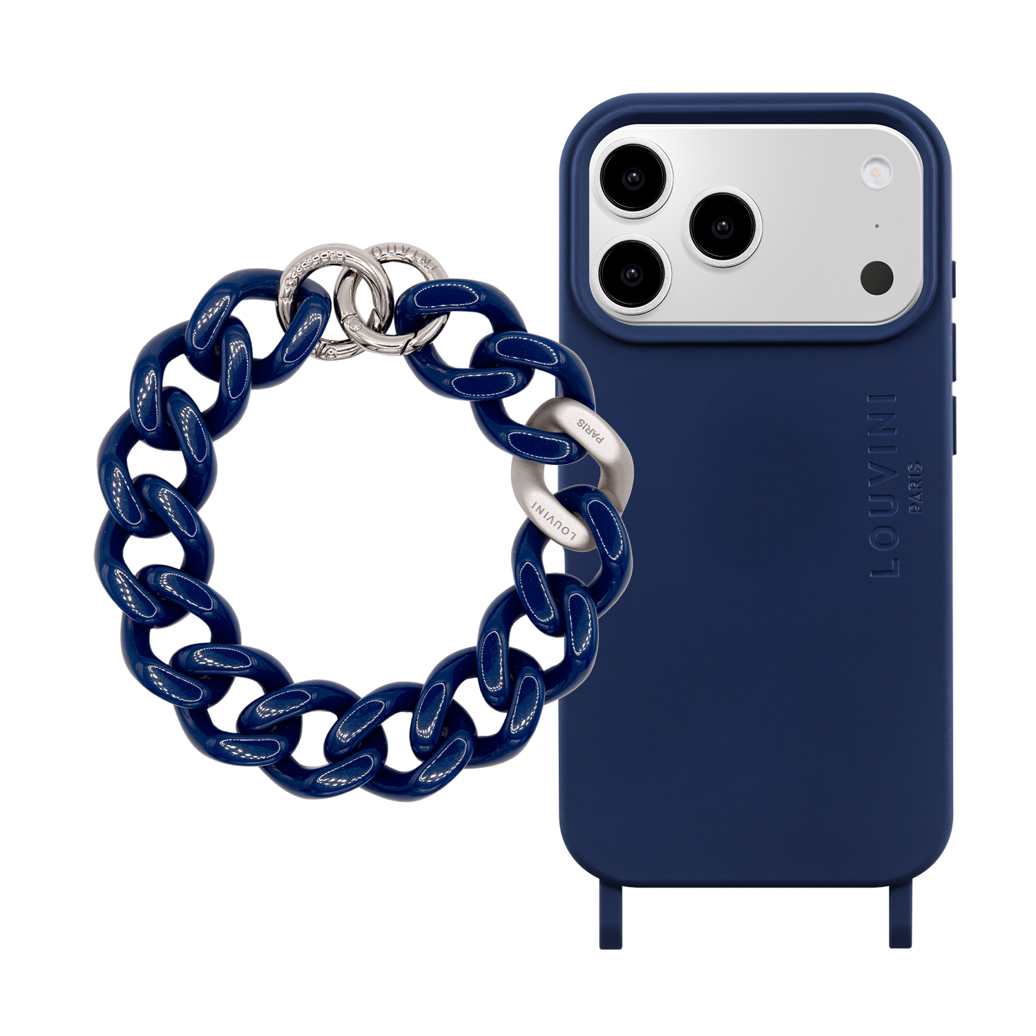 Coque iPhone MagSafe MILO Marine & Bracelet PETIT ZOE Argenté Marine