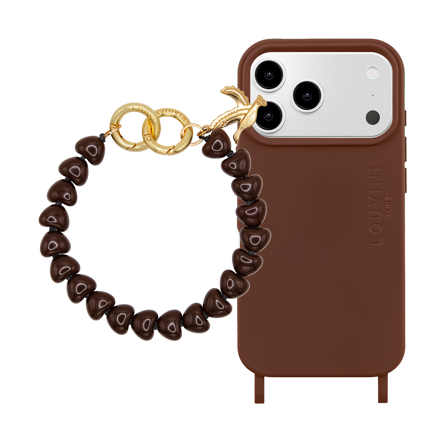 Coque iPhone MagSafe MILO Marron & Bracelet TINY CUORE Marron