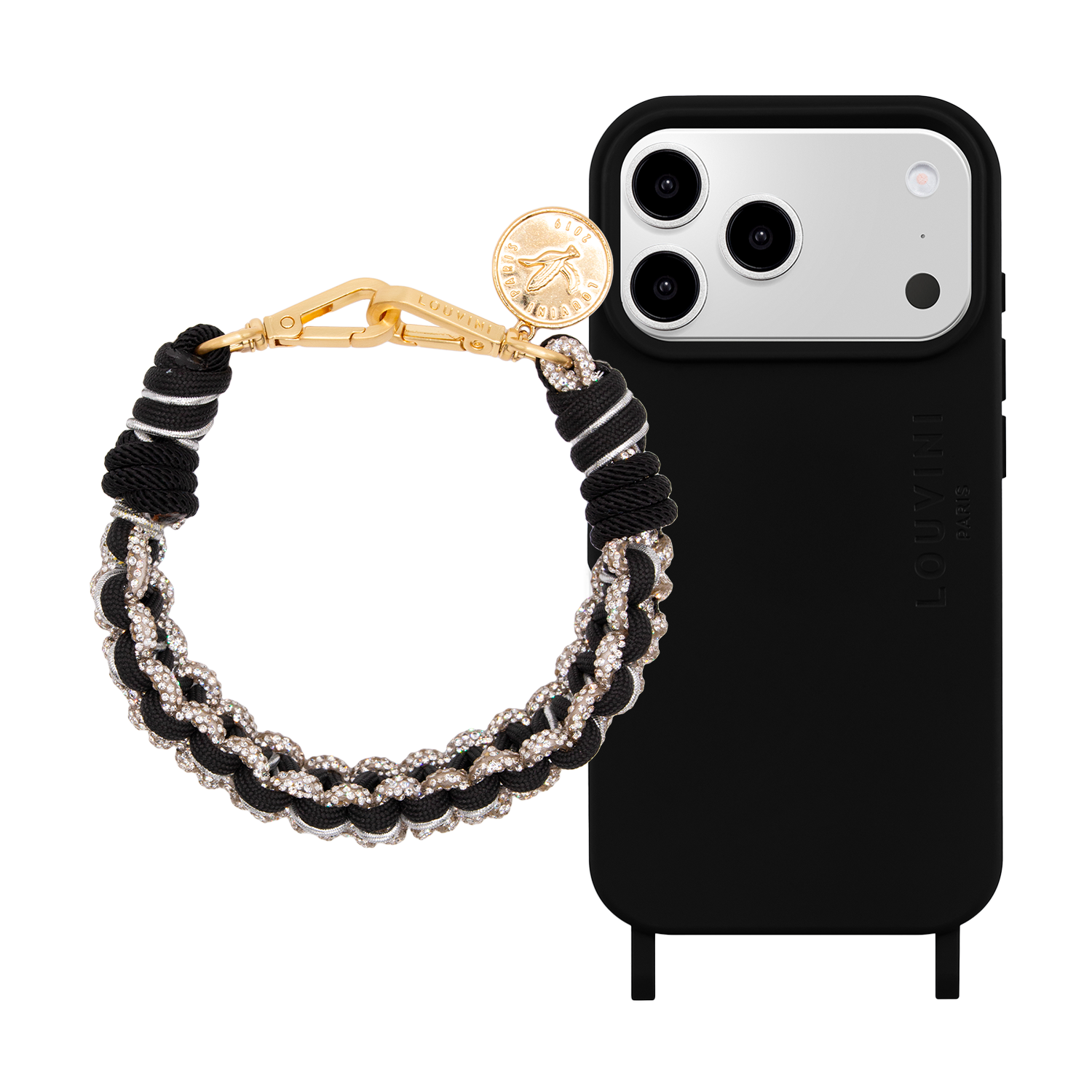 Coque iPhone MagSafe MILO Noir & Bracelet PETIT CLEO Noir