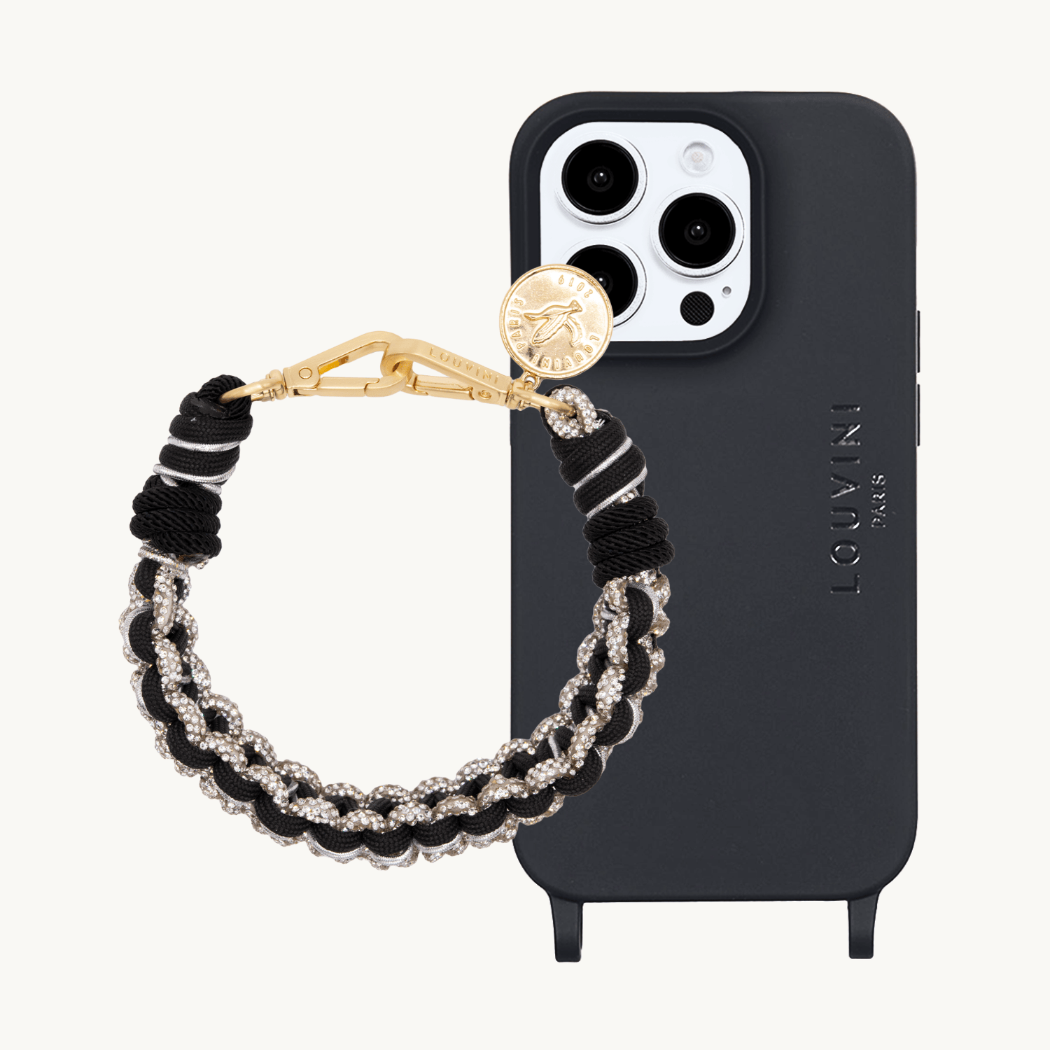 Coque iPhone MILO MagSafe Noir & bracelet PETIT CLEO Noir