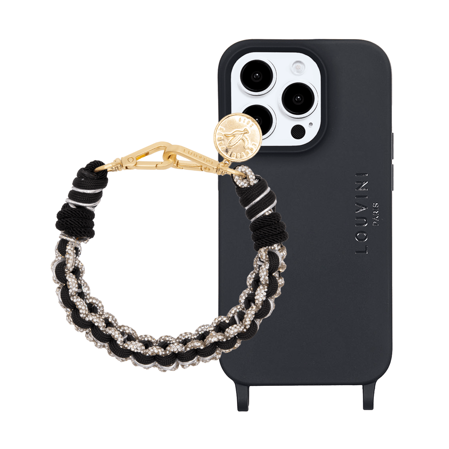Coque iPhone MILO MagSafe Noir & bracelet PETIT CLEO Noir