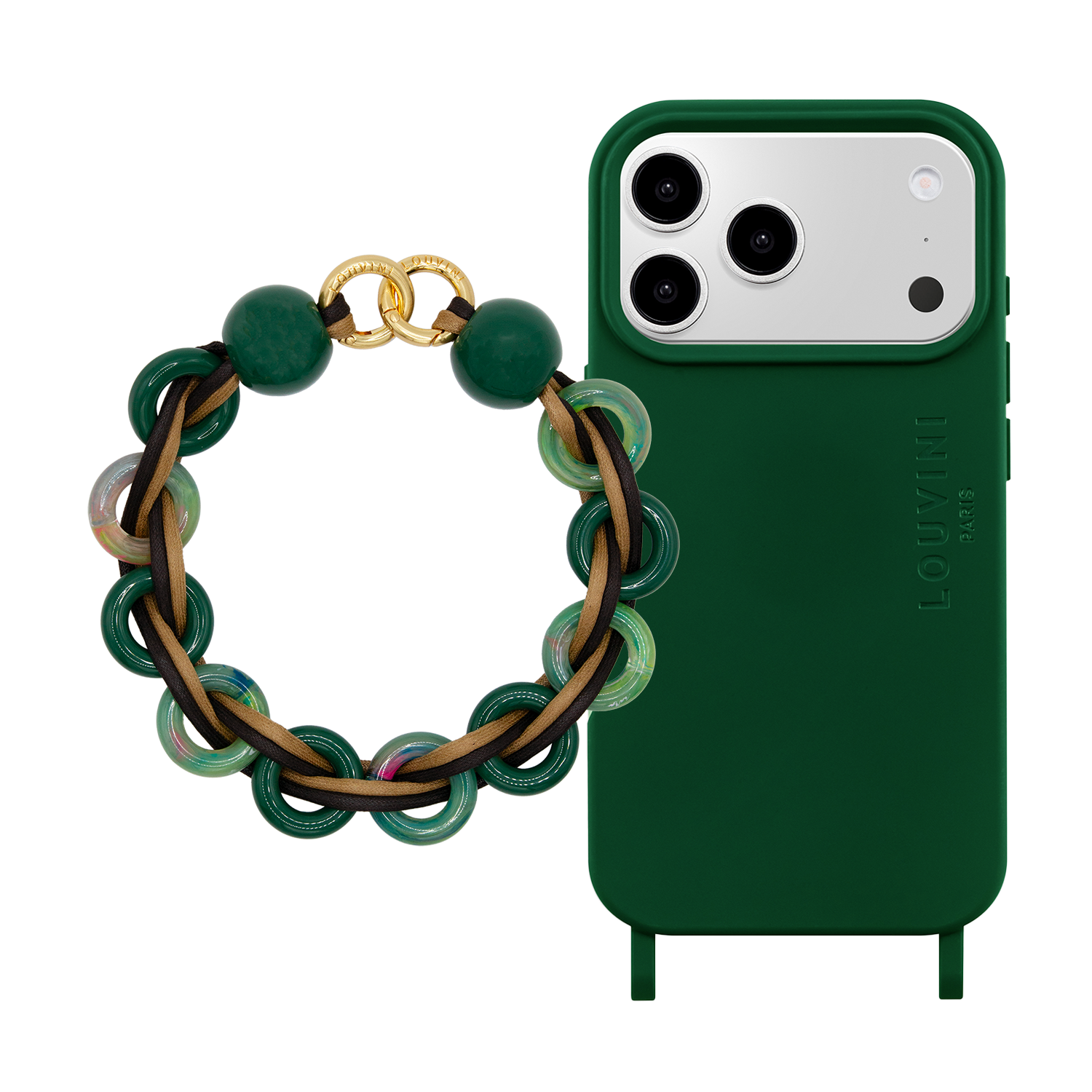 Coque iPhone MagSafe MILO Olive & Bracelet DOLLY Vert-Jade