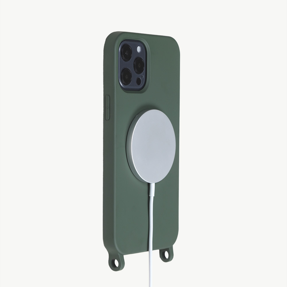coque pour iPhone avec MagSafe olive