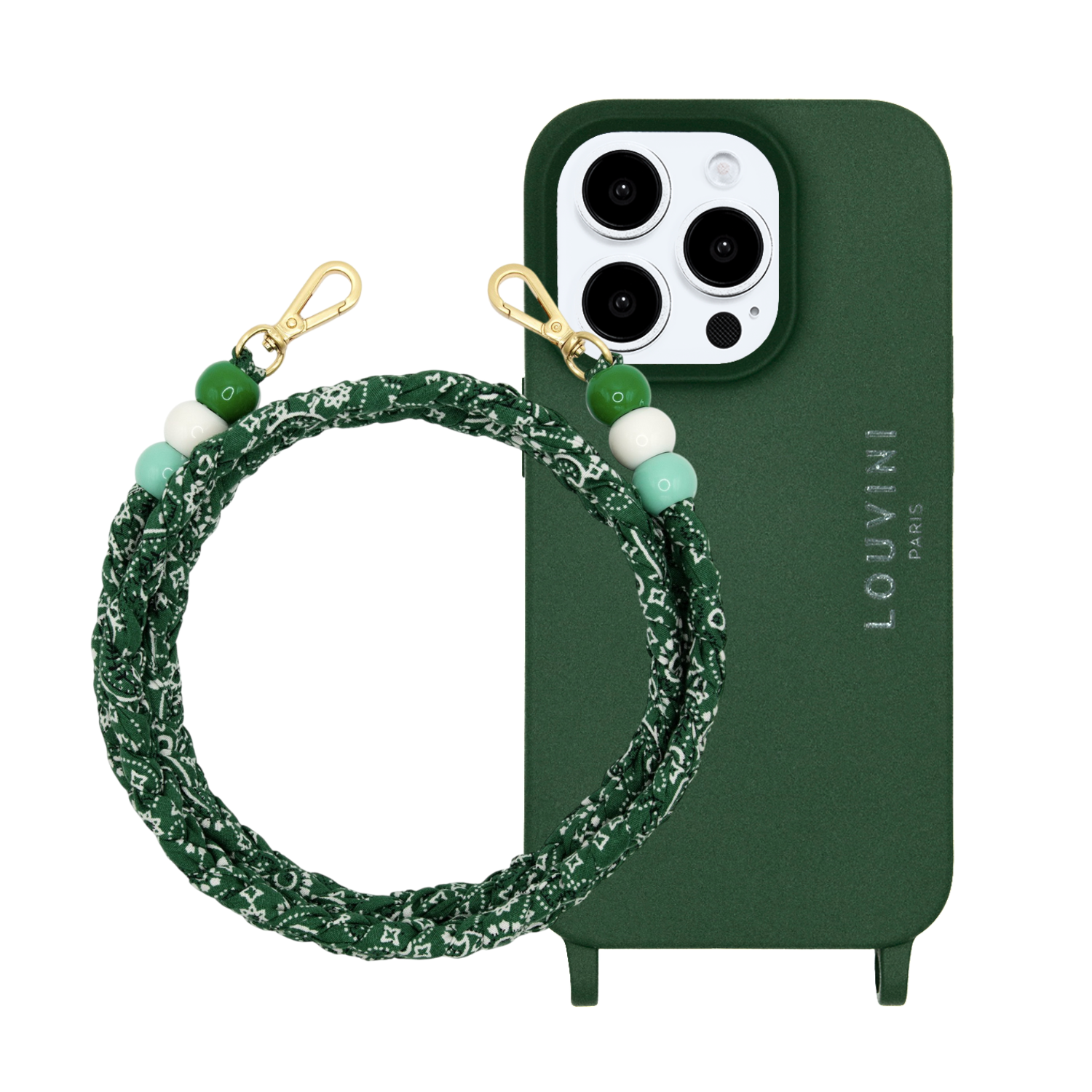 Coque iPhone MILO MagSafe Olive & cordon ARIZONA Vert