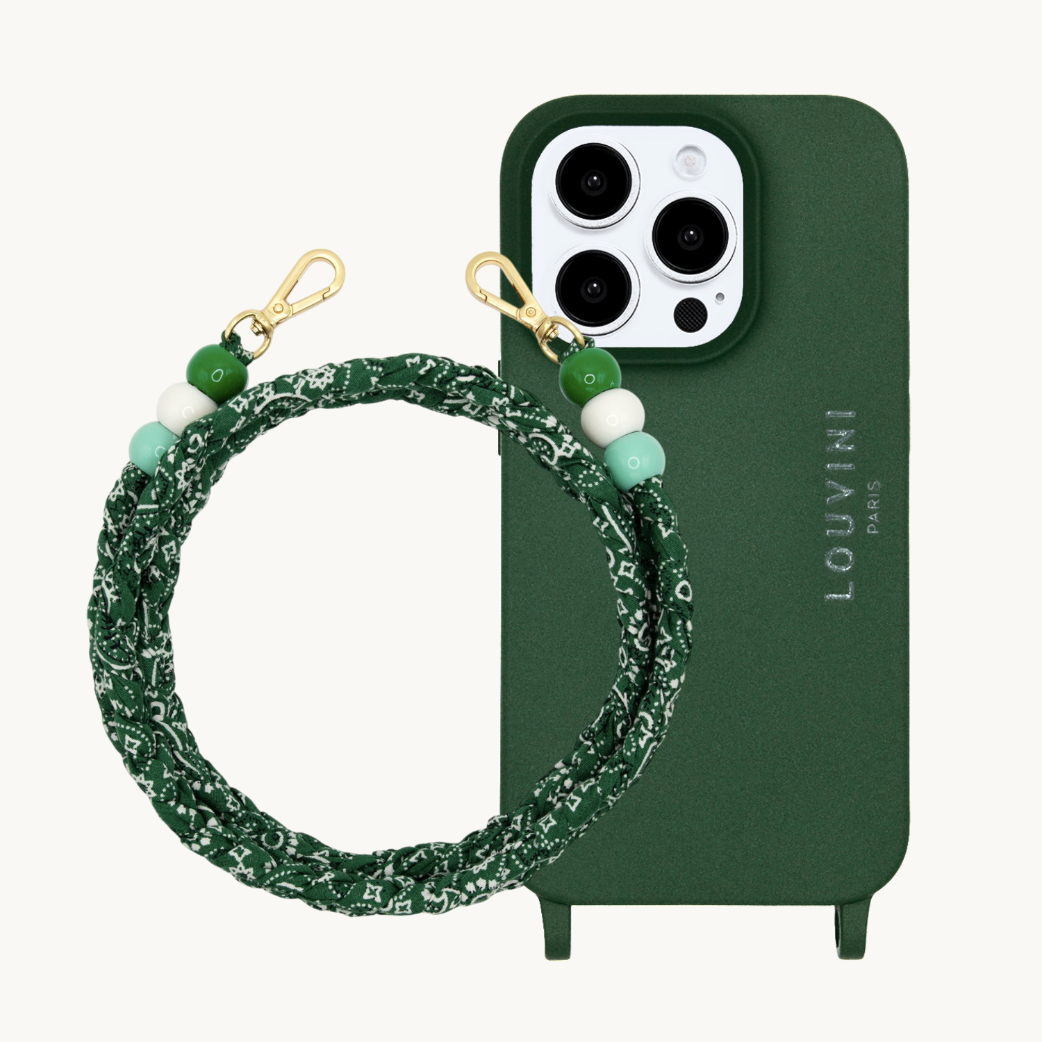 Coque iPhone MILO MagSafe Olive & cordon ARIZONA Vert
