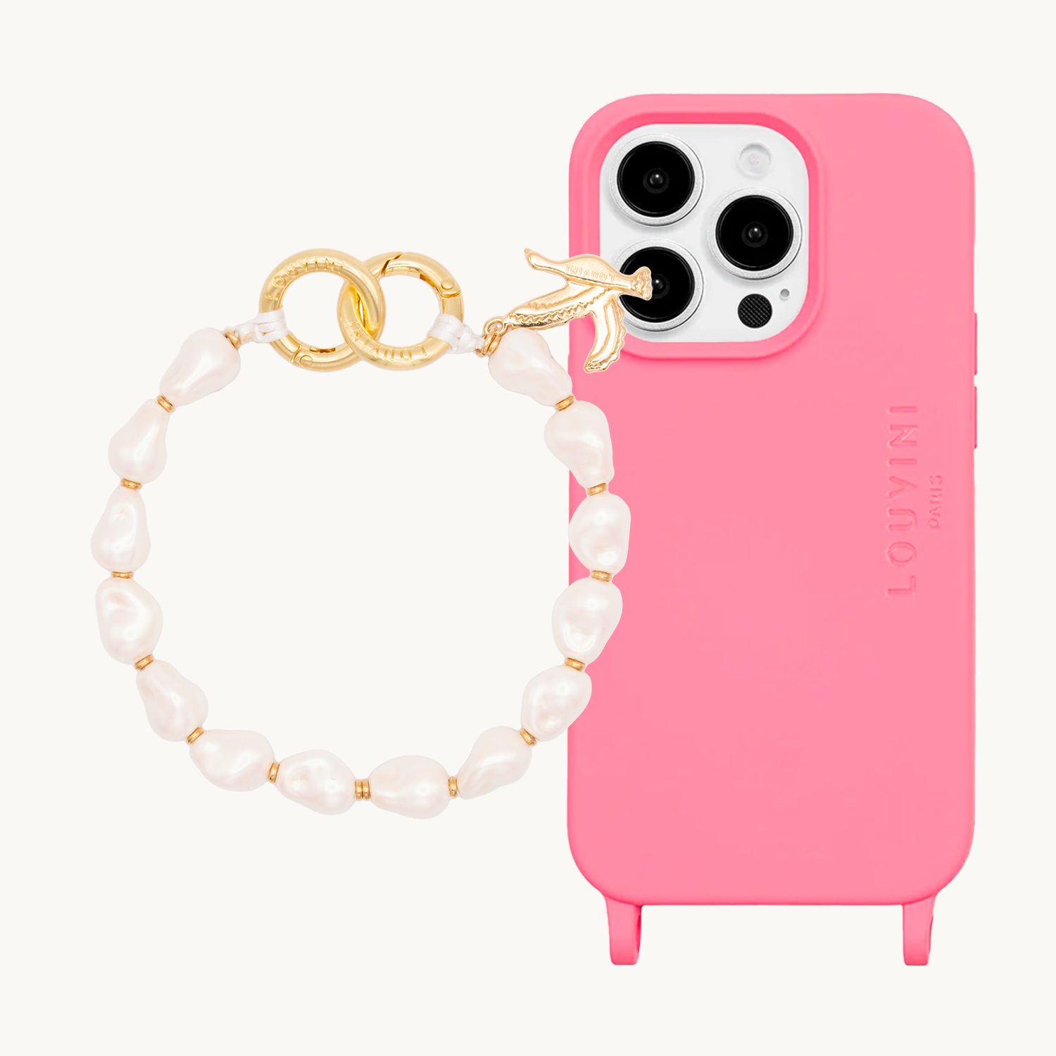 Coque iPhone MagSafe MILO Rose & Bracelet IDA Écru