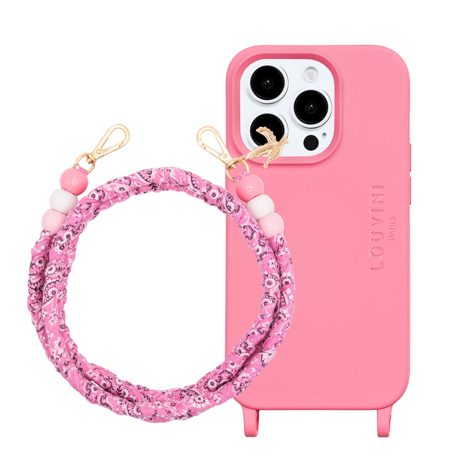 Coque iPhone MILO MagSafe Rose & cordon ARIZONA Rose
