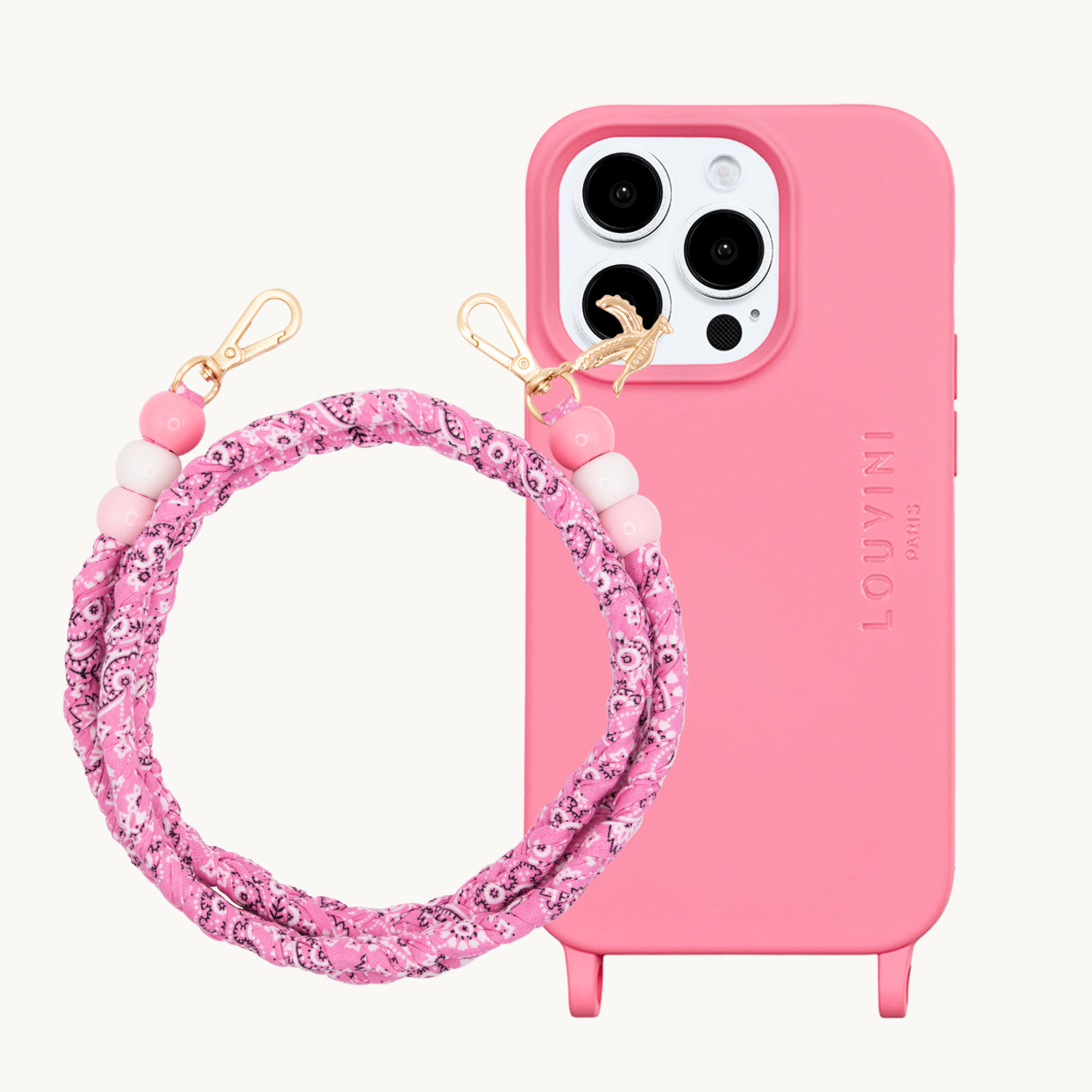 Coque iPhone MILO MagSafe Rose & cordon ARIZONA Rose