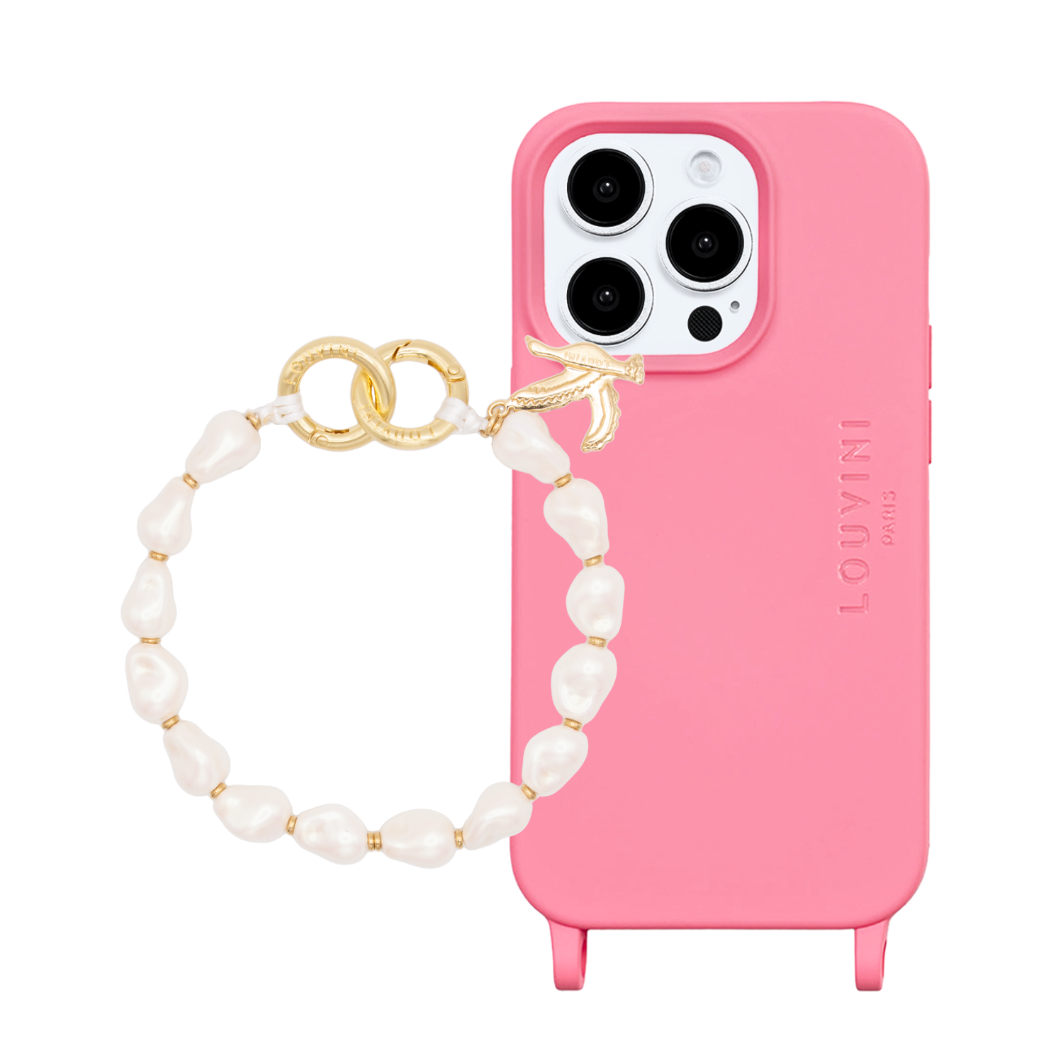 ensemble coque de téléphone en TPU avec bracelet en perle