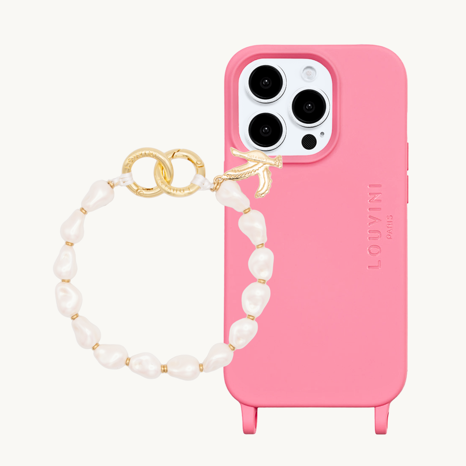ensemble coque de téléphone en TPU avec bracelet en perle