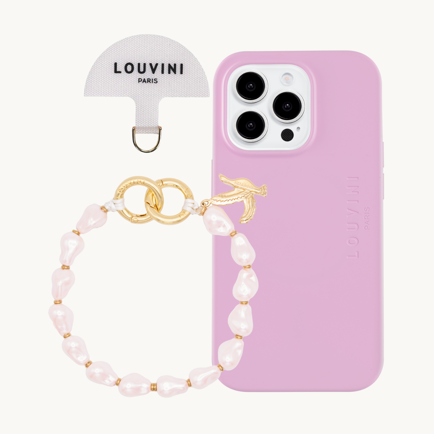 Coque iPhone LEO Rosato, Bracelet IDA Rose & Adaptateur Blanc