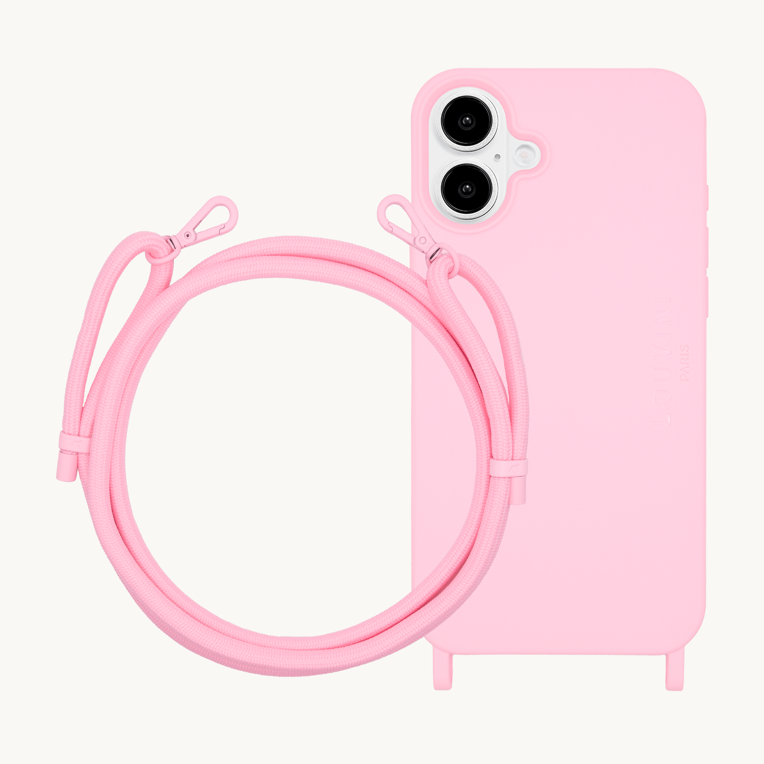 Coque iPhone MagSafe MILO Soft Pink & Cordon SAM Soft Pink