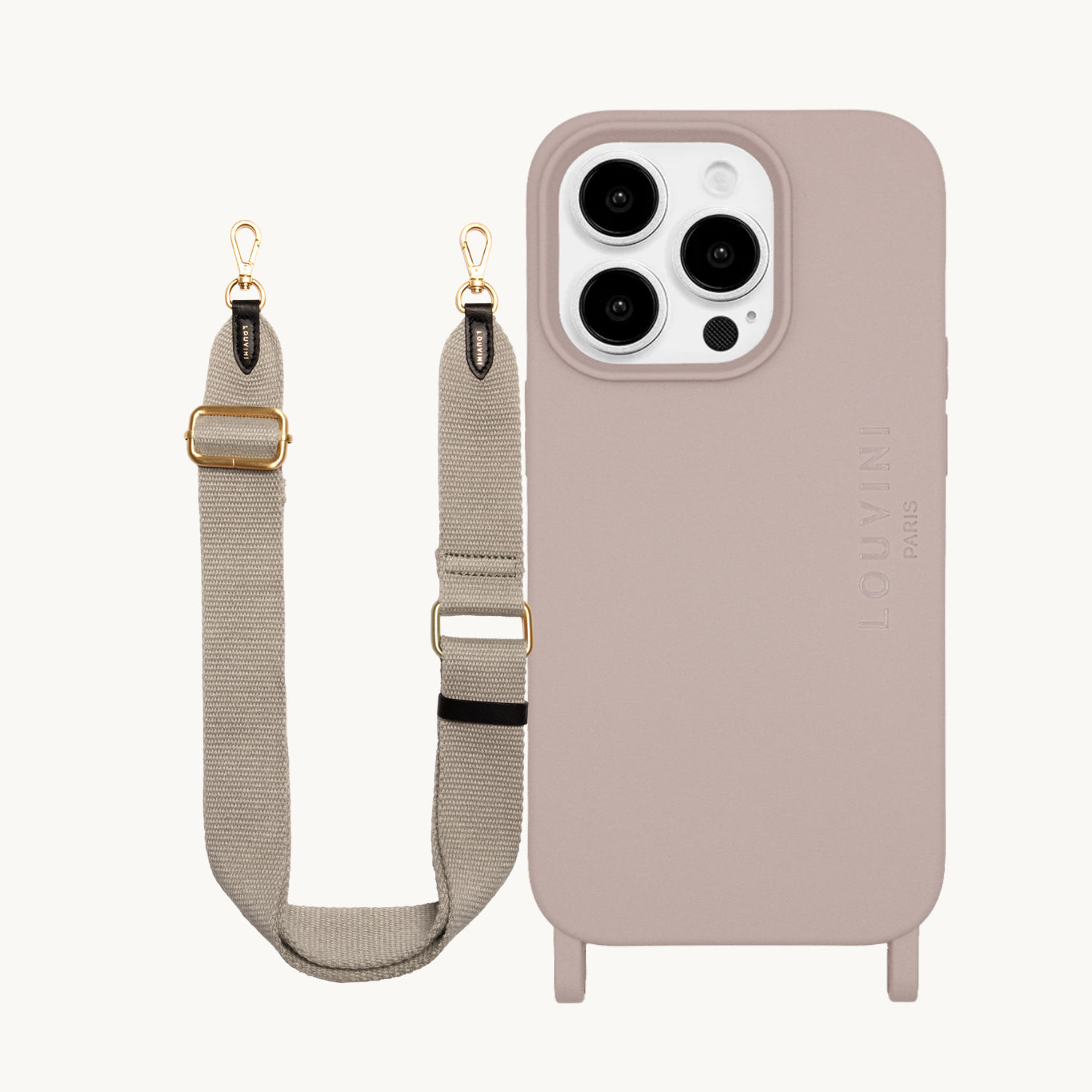 Coque iPhone MILO MagSafe Taupe & sangle OLYMPE Taupe