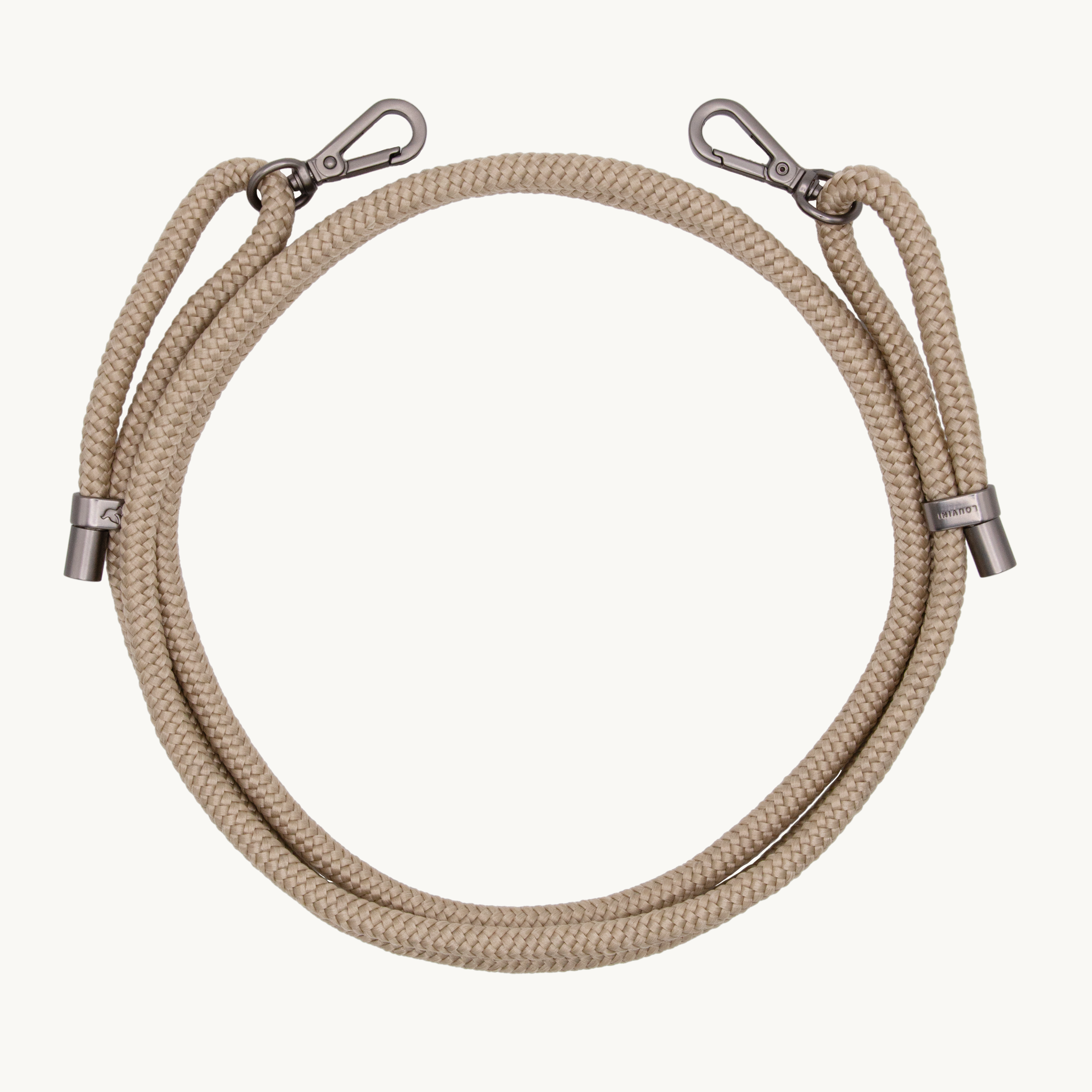 cordon bandoulière pour téléphone sable avec mousquetons details