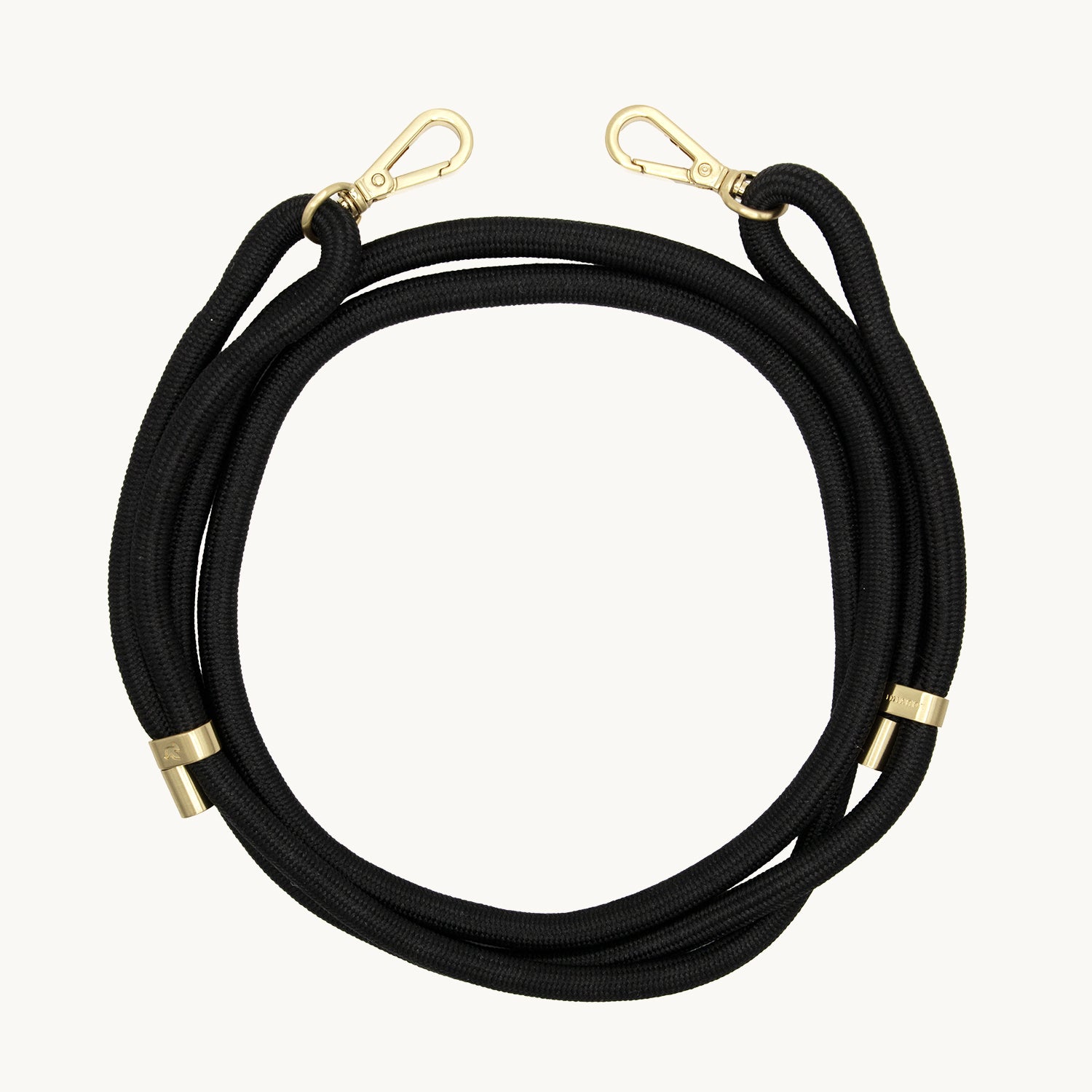 cordon ajustable telephone noir avec mousqueton dore