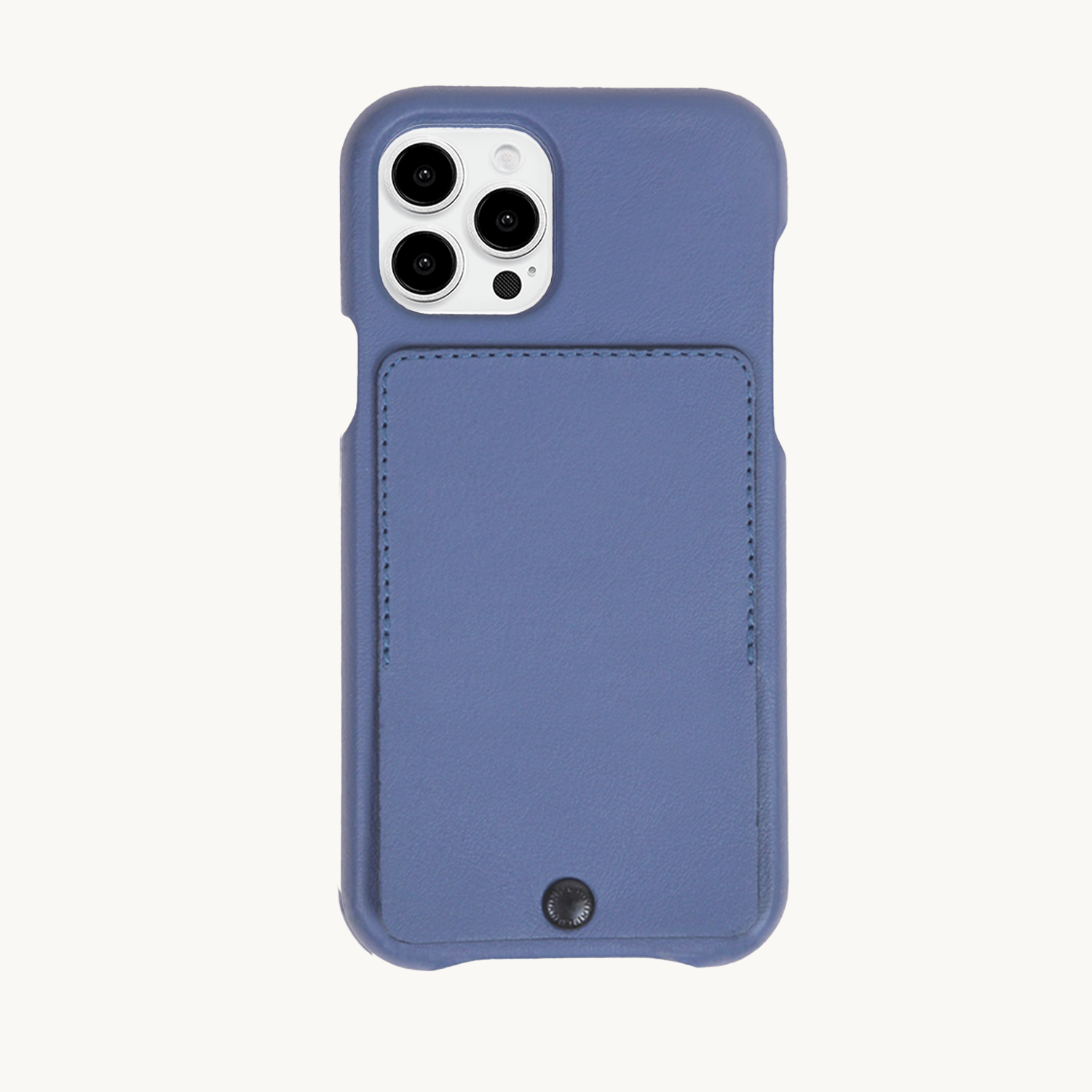 Coque iPhone ave étui en cuir bleu