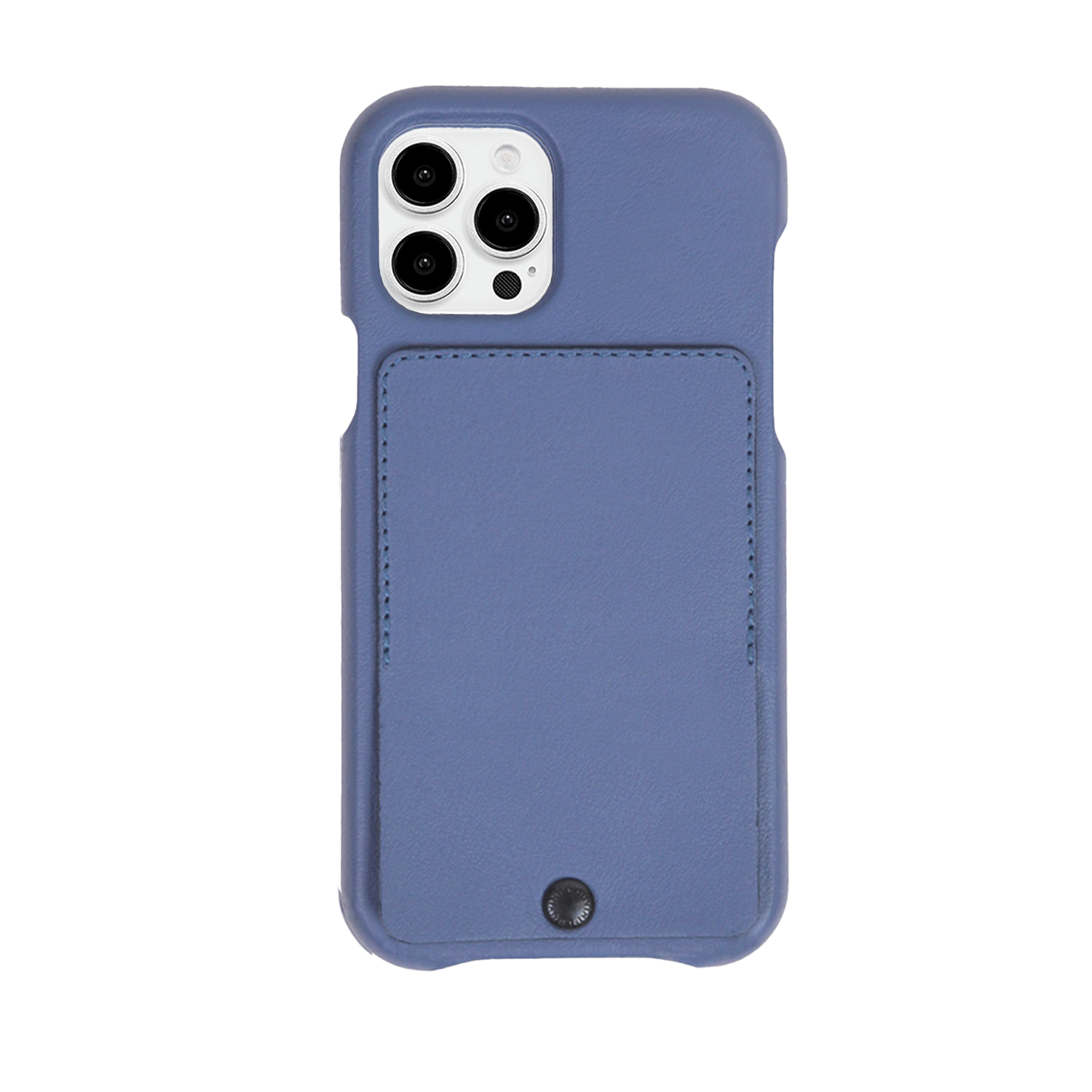 Coque iPhone ave étui en cuir bleu