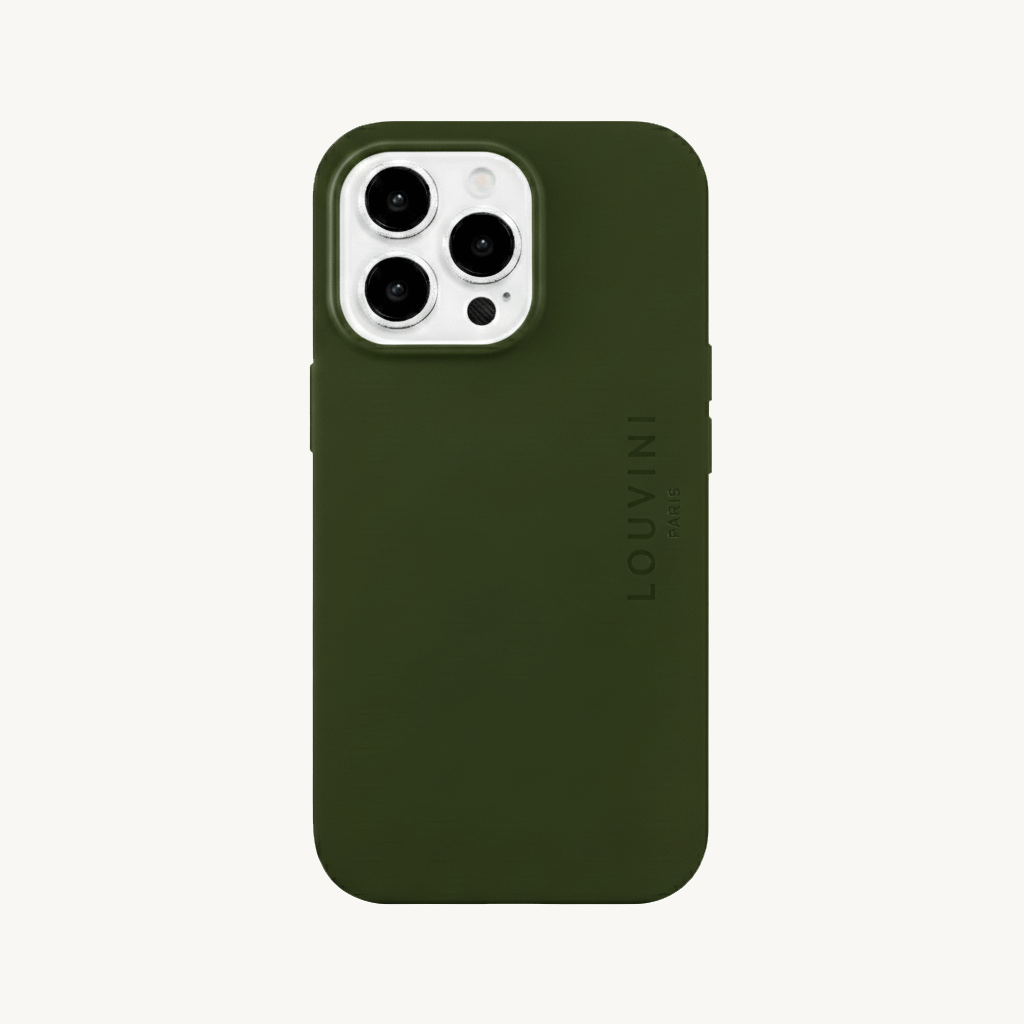 Coque iPhone MagSafe silicone LEO - Olive