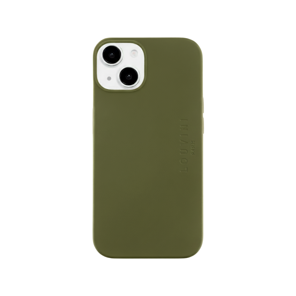 Coque iPhone MagSafe silicone LEO - Olive
