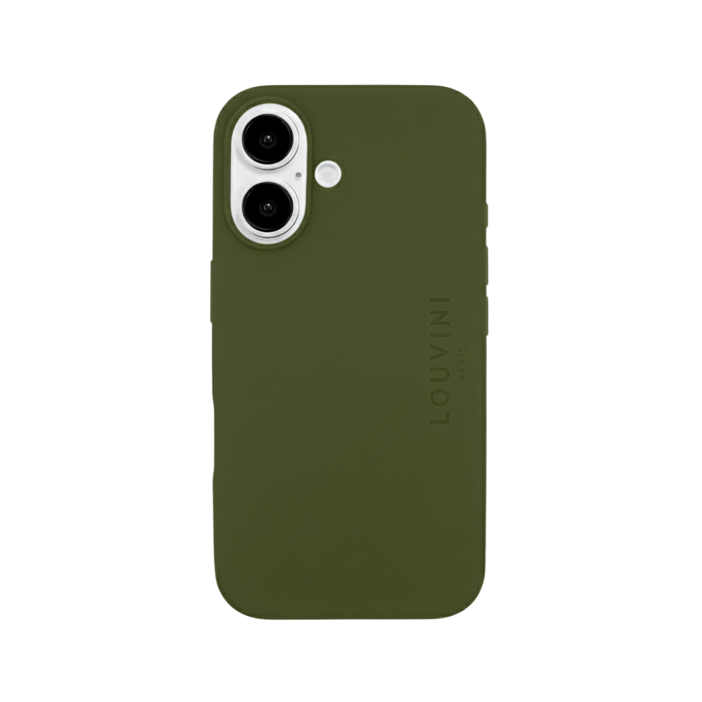 Coque iPhone MagSafe silicone LEO - Olive
