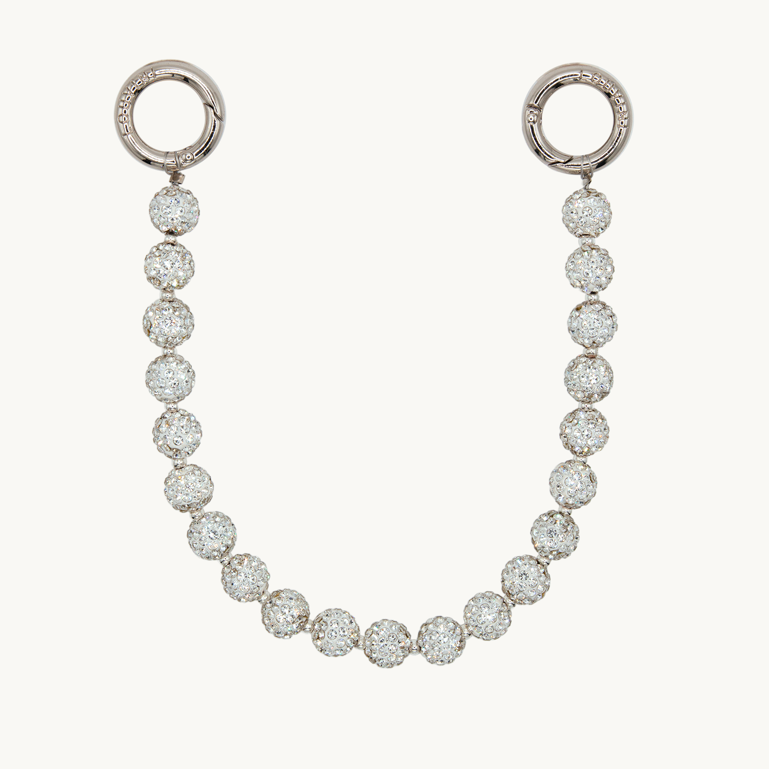 Bracelet de telephone a strass argente