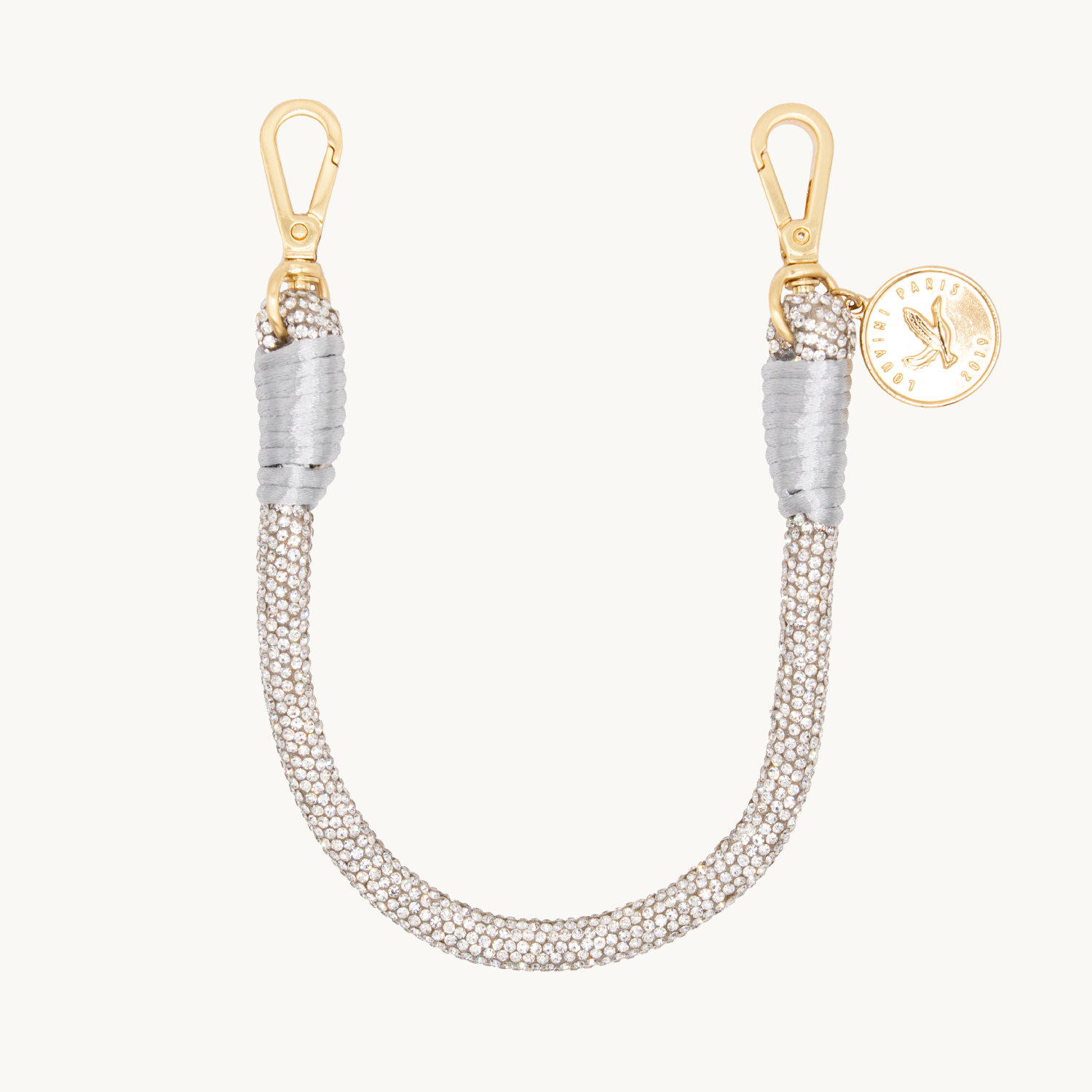 Bracelet de téléphone argenté à strass