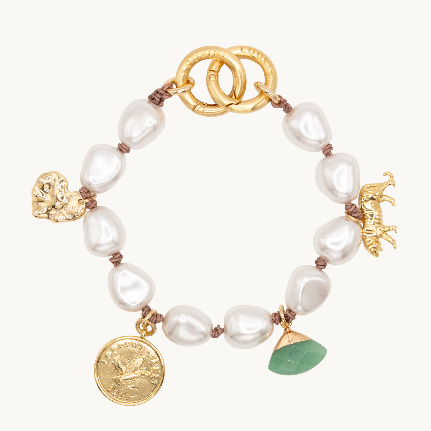 Bracelet pour téléphone en perle avec des charms