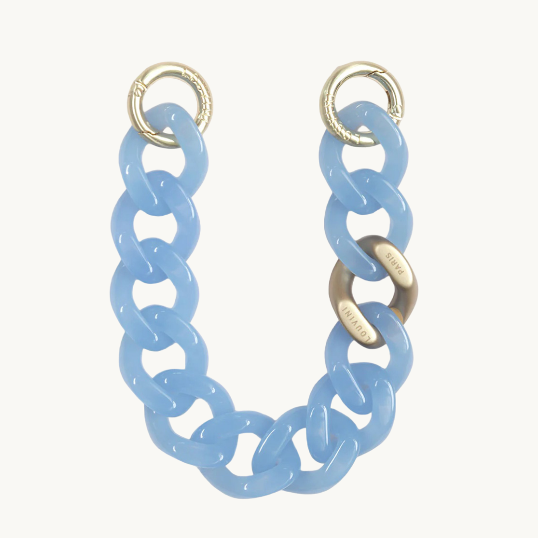 Bracelet de téléphone en résine bleu